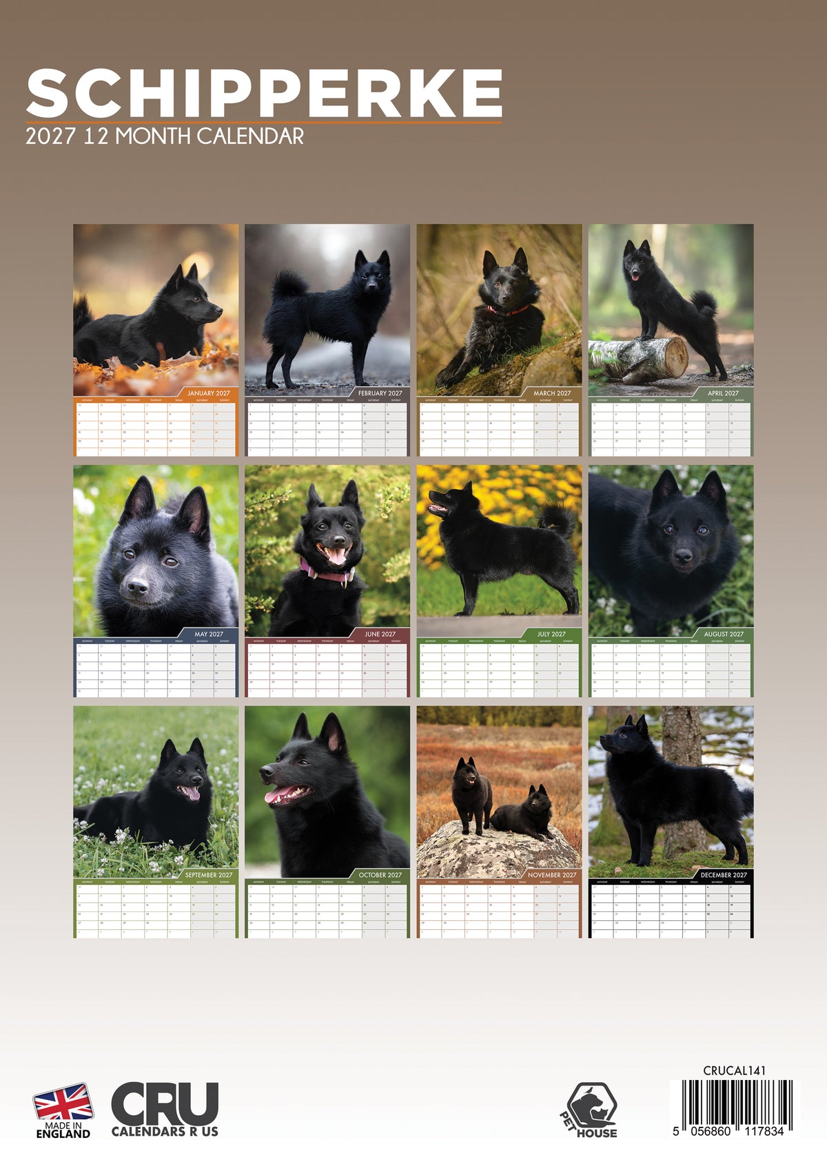 Schipperke Calendar 2027 – Celebrate the Spunky Spirit of the Little Black Devil