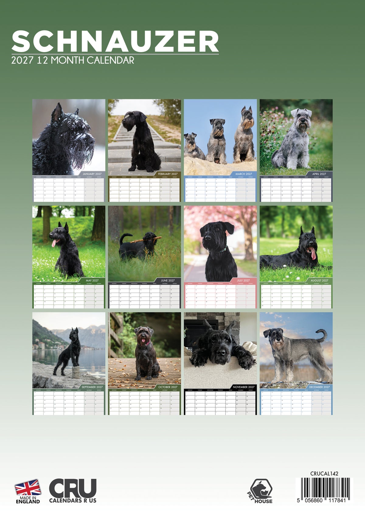Schnauzer Calendar 2027 – Celebrate the Charming Schnauzer All Year Long