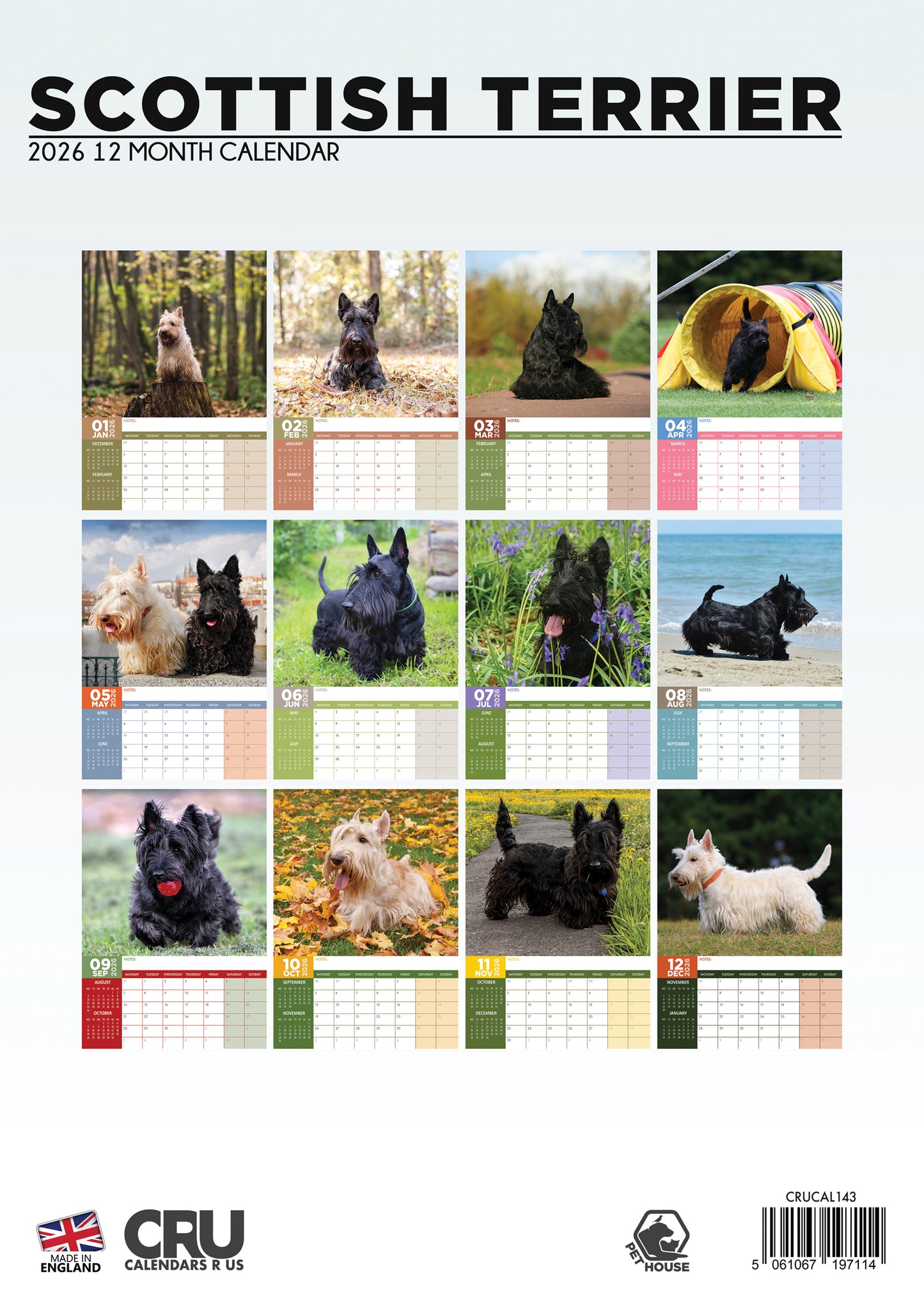 Scottish Terrier Calendar 2026 – Celebrate the Majestic Scottish Terrier All Year Round