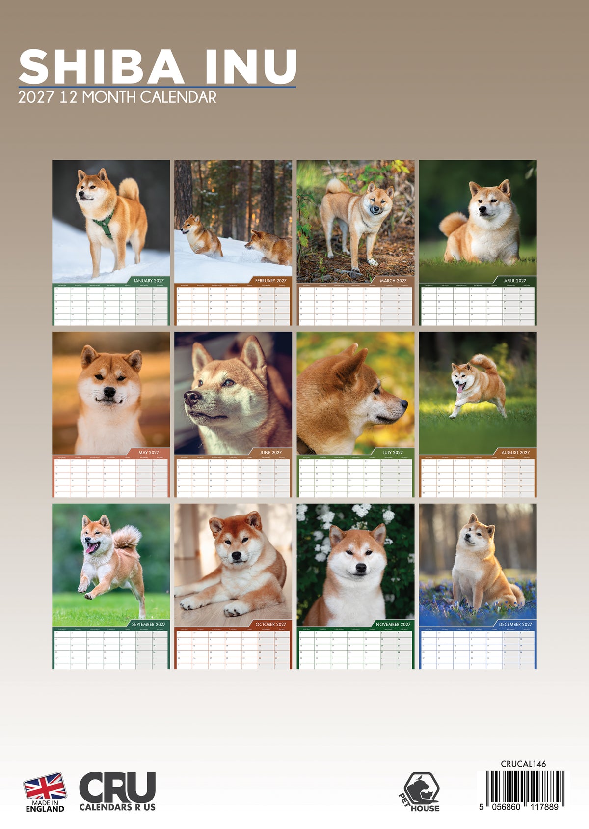 Shiba Inu Calendar 2027 – Celebrate the Independent and Spirited Breed