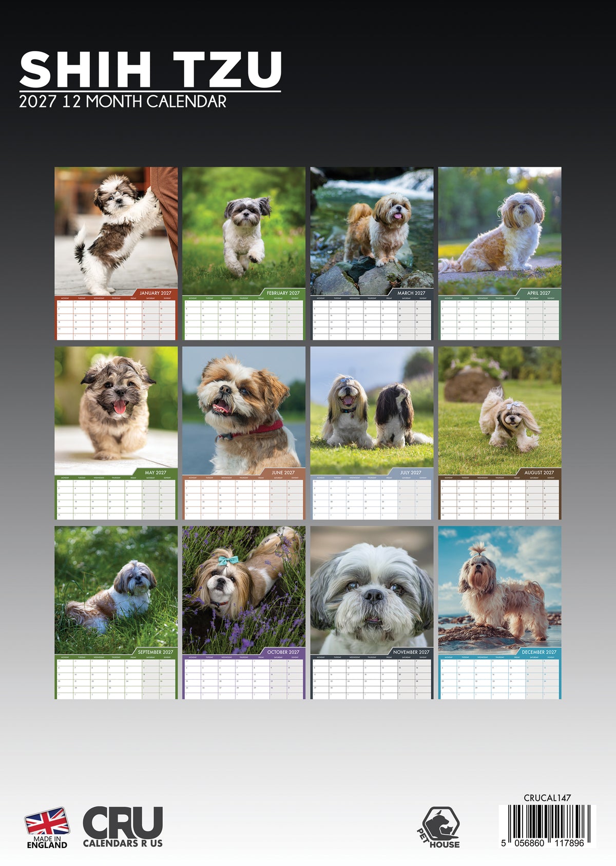 Shih Tzu Calendar 2027 – Adorable and Affectionate Companions All Year Round