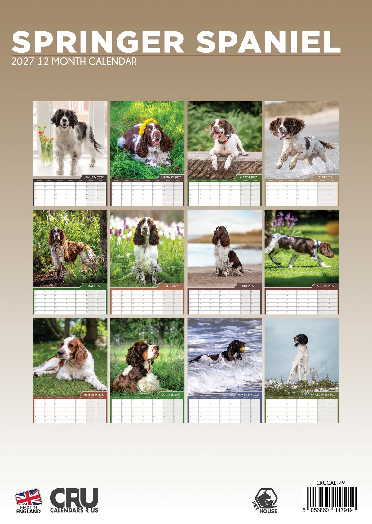 Springer Spaniel Calendar 2027 – Celebrate the Joyful Energy of Your Favorite Companion
