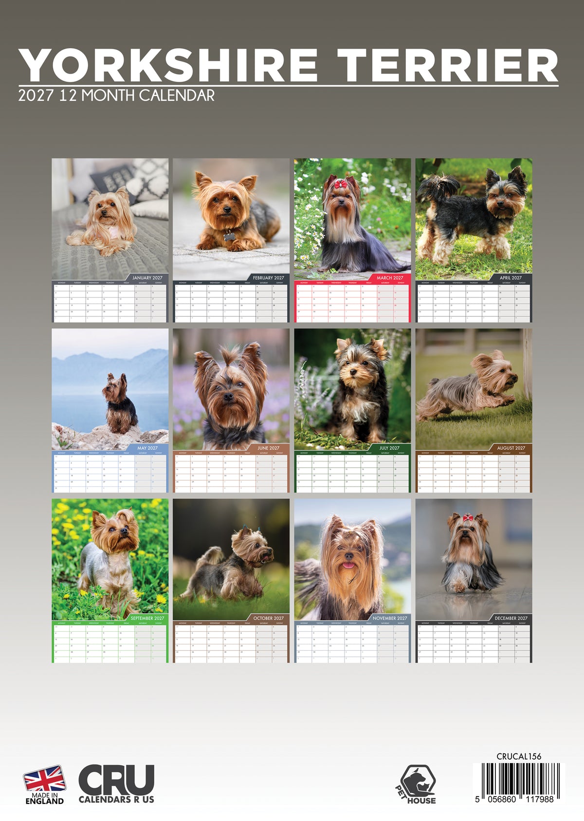 Yorkshire Terrier Calendar 2027 – A Year of Adorable Elegance