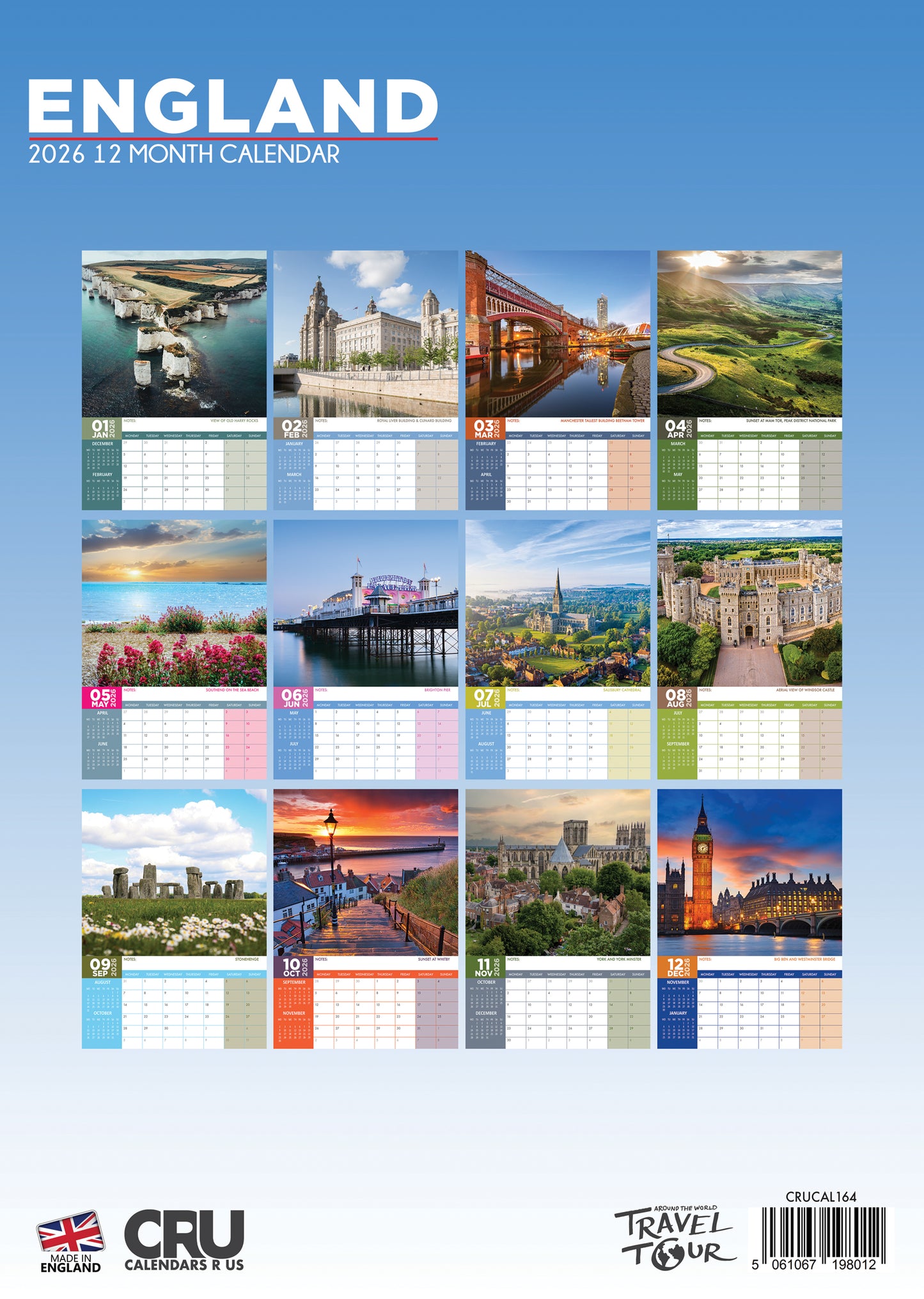 England Calendar 2026 – Discover the Charm of English Landscapes All Year Long