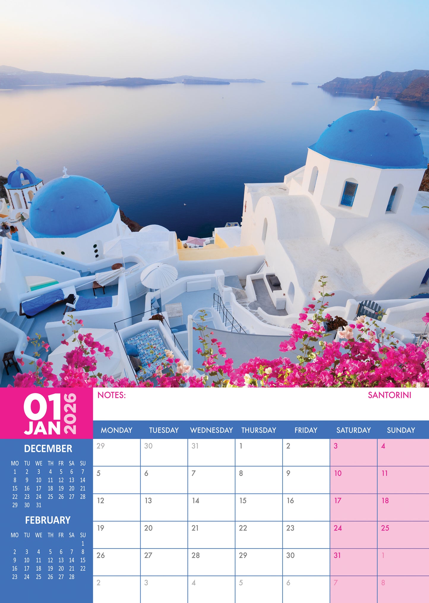 Greek Isles Calendar 2026 – A Year of Sun, Sea, and Cycladic Beauty