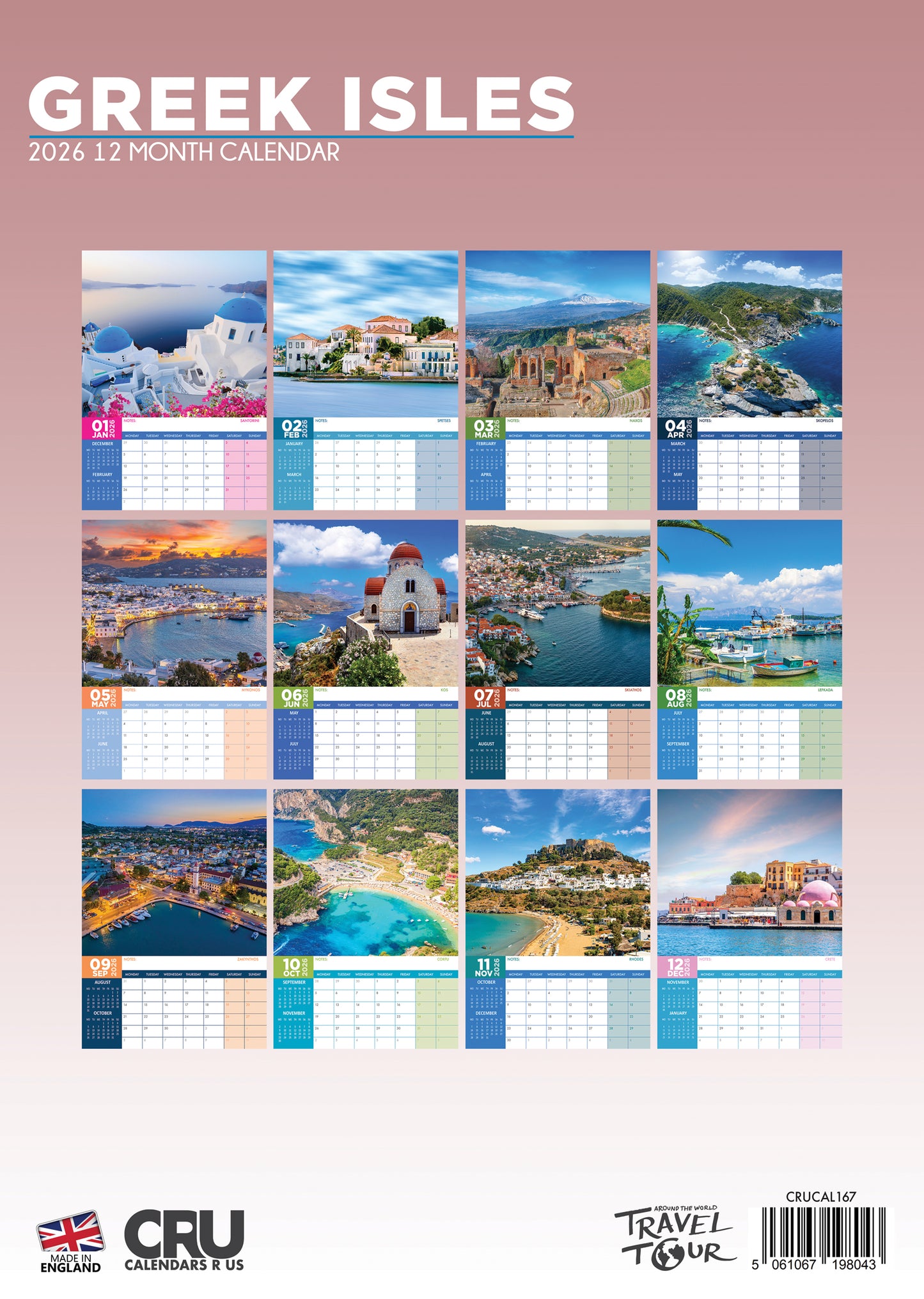 Greek Isles Calendar 2026 – A Year of Sun, Sea, and Cycladic Beauty