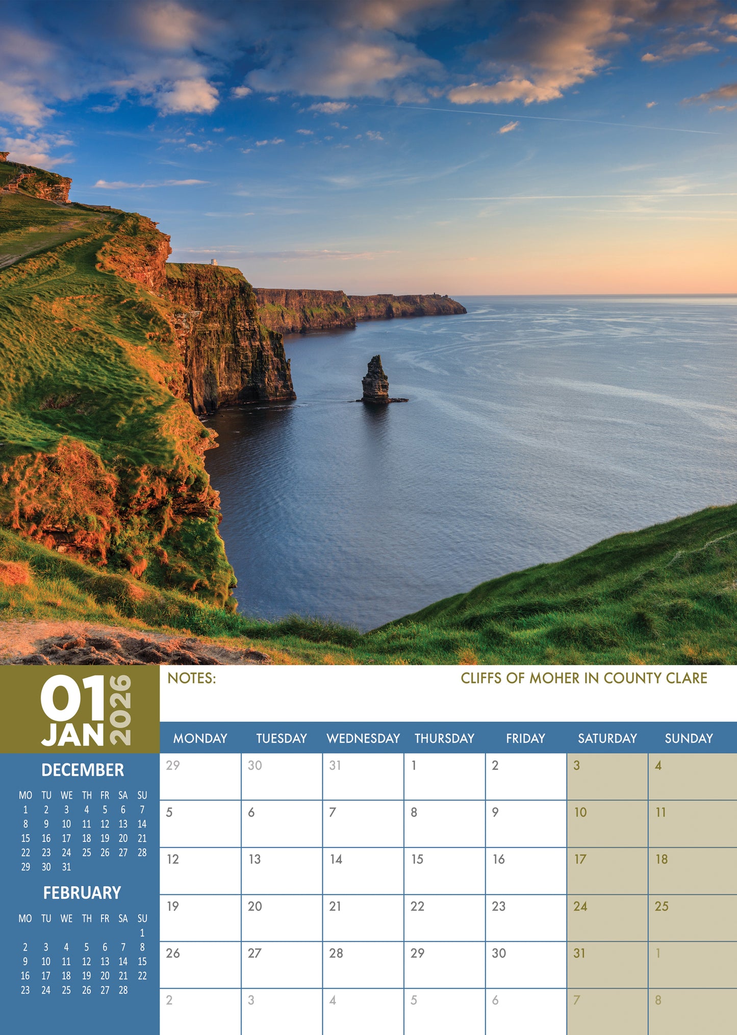 Ireland Calendar 2026 – A Year of Emerald Landscapes and Celtic Charm