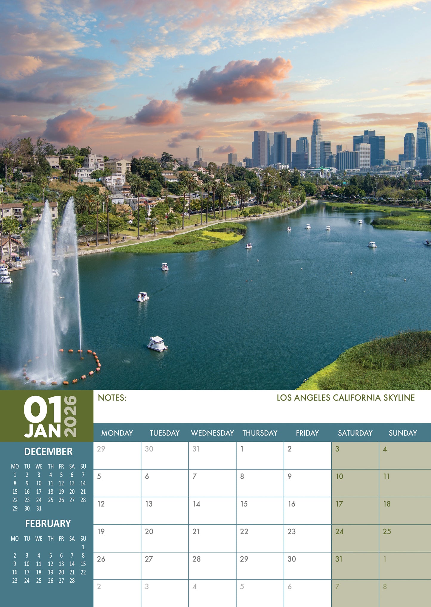 Los Angeles Calendar 2026 – A Year of Glamour, Sun, and Stars