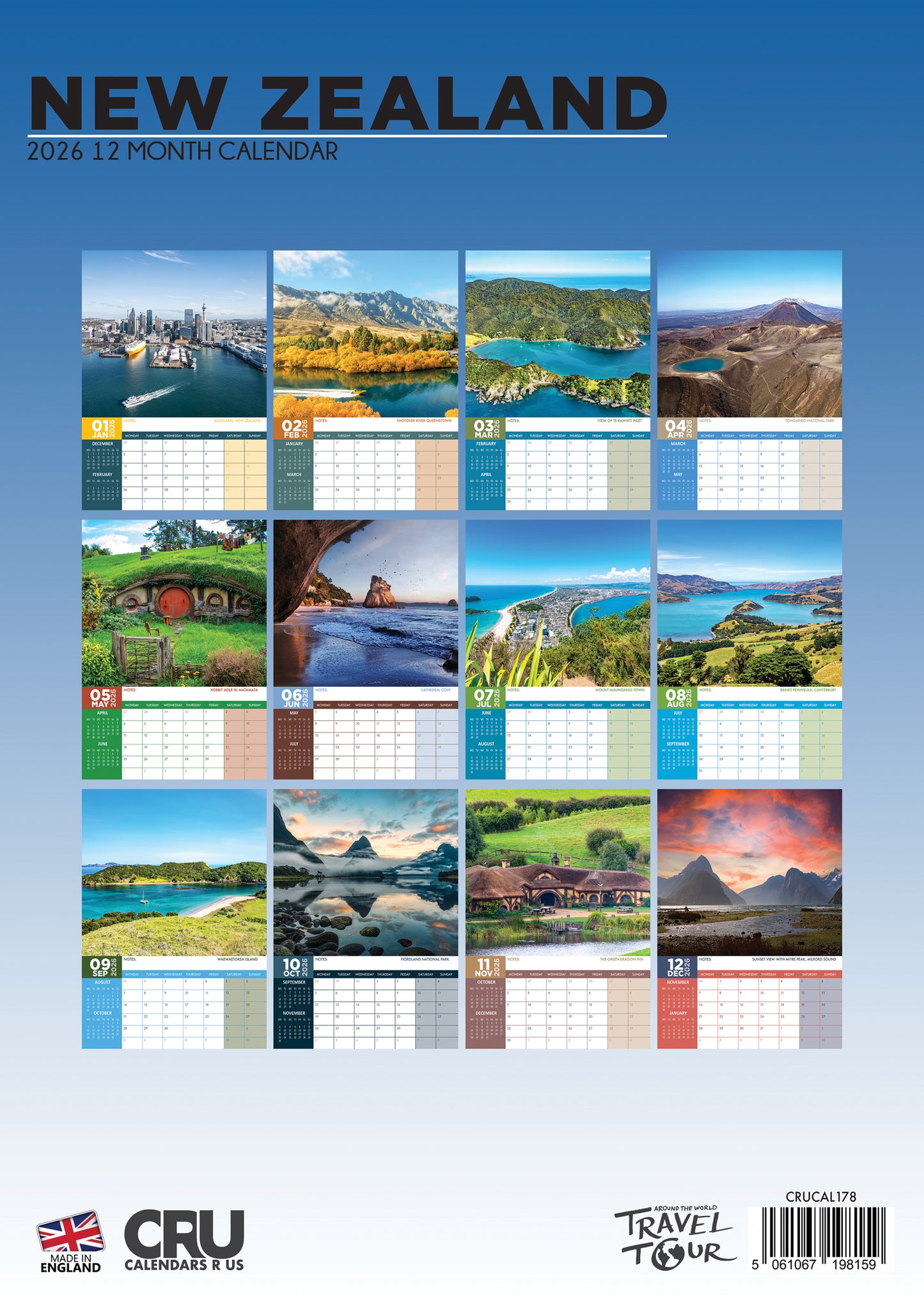 New Zealand Calendar 2026 – A Year of Majestic Landscapes and Natural Wonders