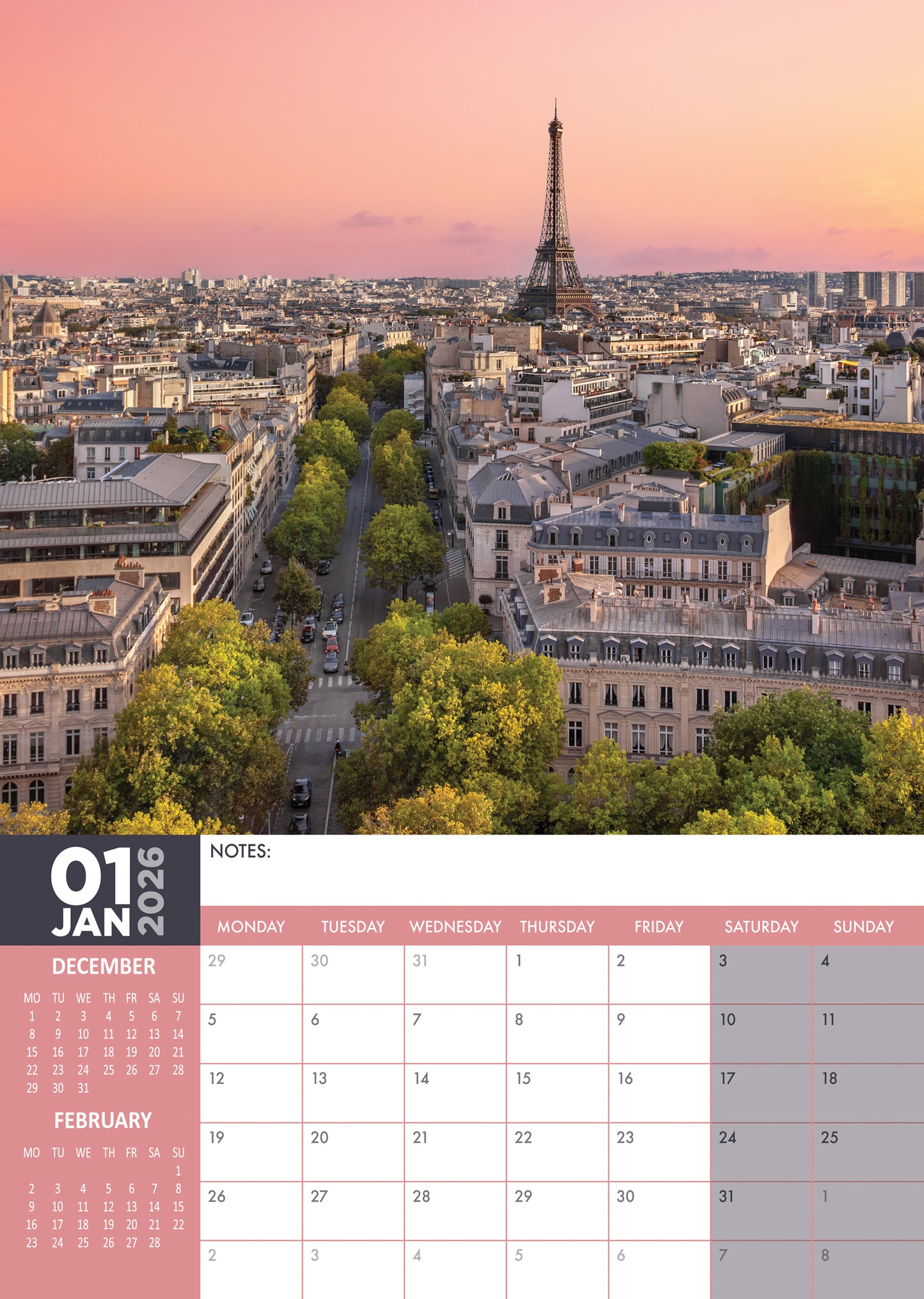 Paris Calendar 2026 – A Year of Romance, Culture, and Timeless Beauty