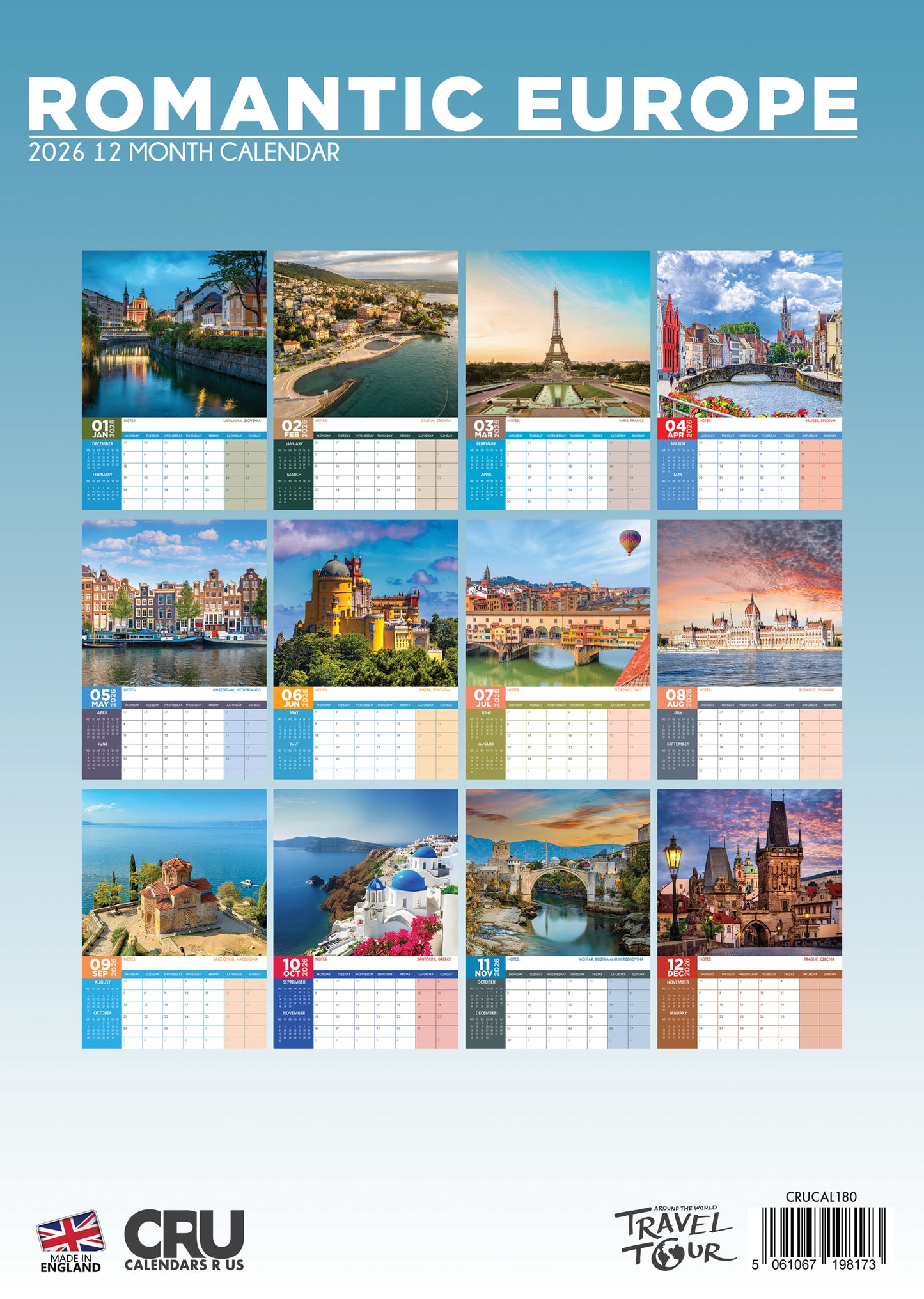 Romantic Europe Calendar 2026 – A Year of Passion, Charm, and Timeless Destinations