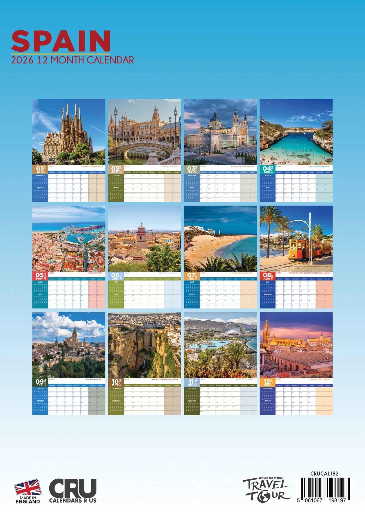 Spain Calendar 2026 – A Year of Vibrant Culture, Stunning Landscapes, and Rich Heritage