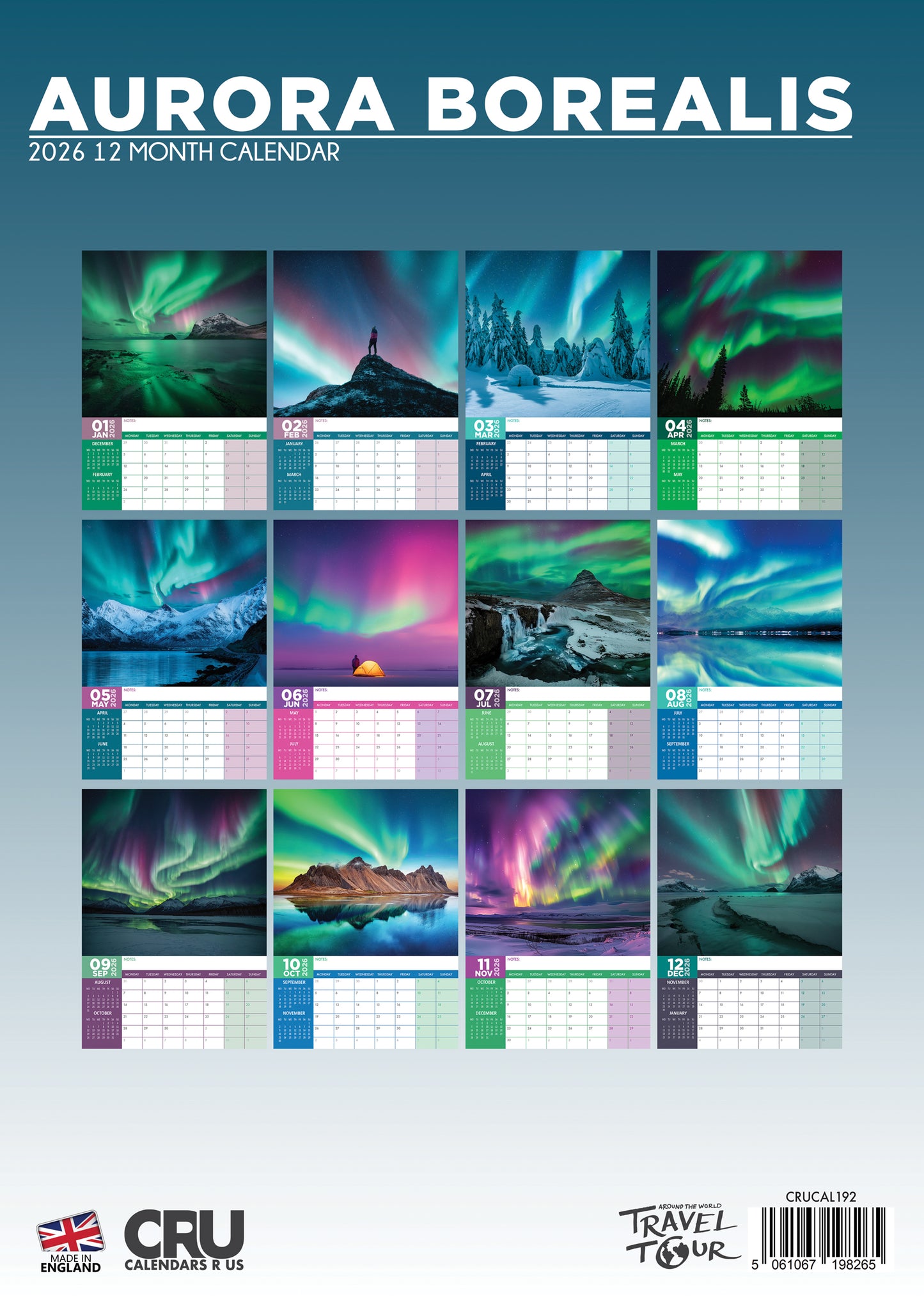 Aurora Borealis Calendar 2026 – Witness the Majestic Light Show of the Arctic Skies
