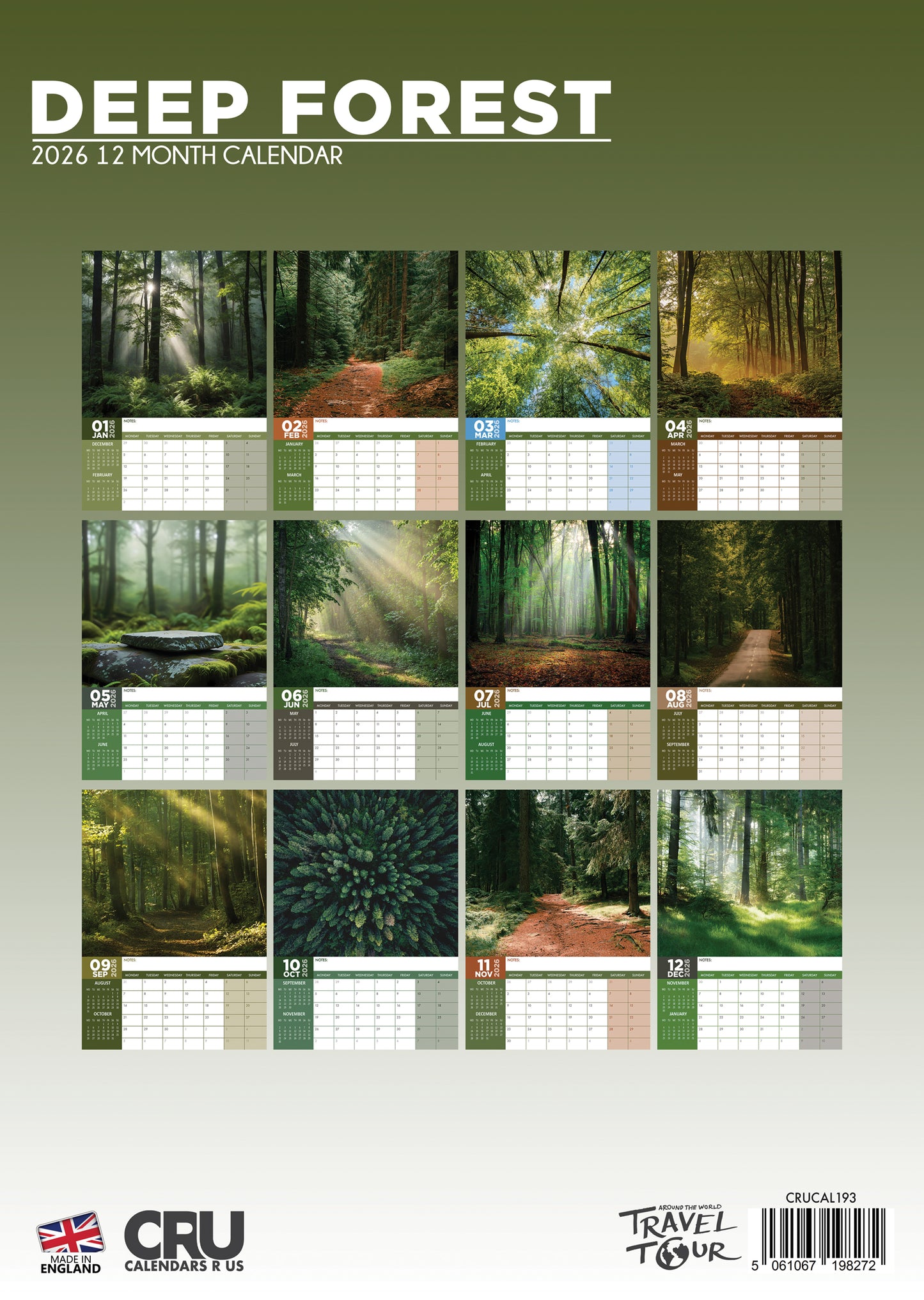 Deep Forest Calendar 2026 – Immerse Yourself in the Tranquility of the World’s Lushest Forests