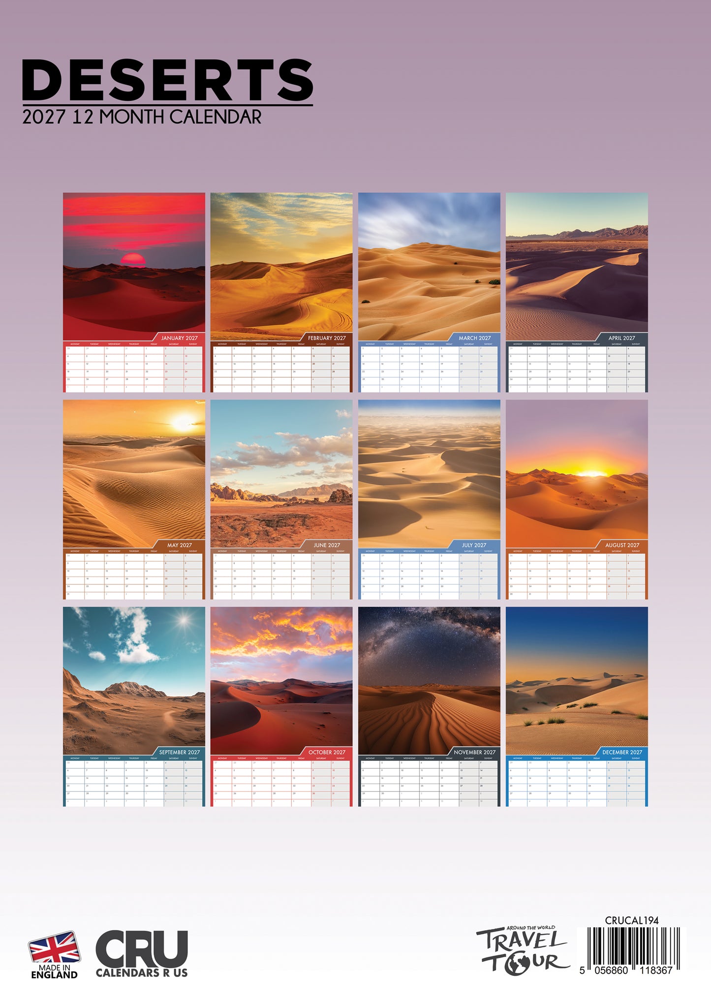 Deserts Calendar 2027 – Discover the Endless Beauty of Earth’s Most Mysterious Landscapes