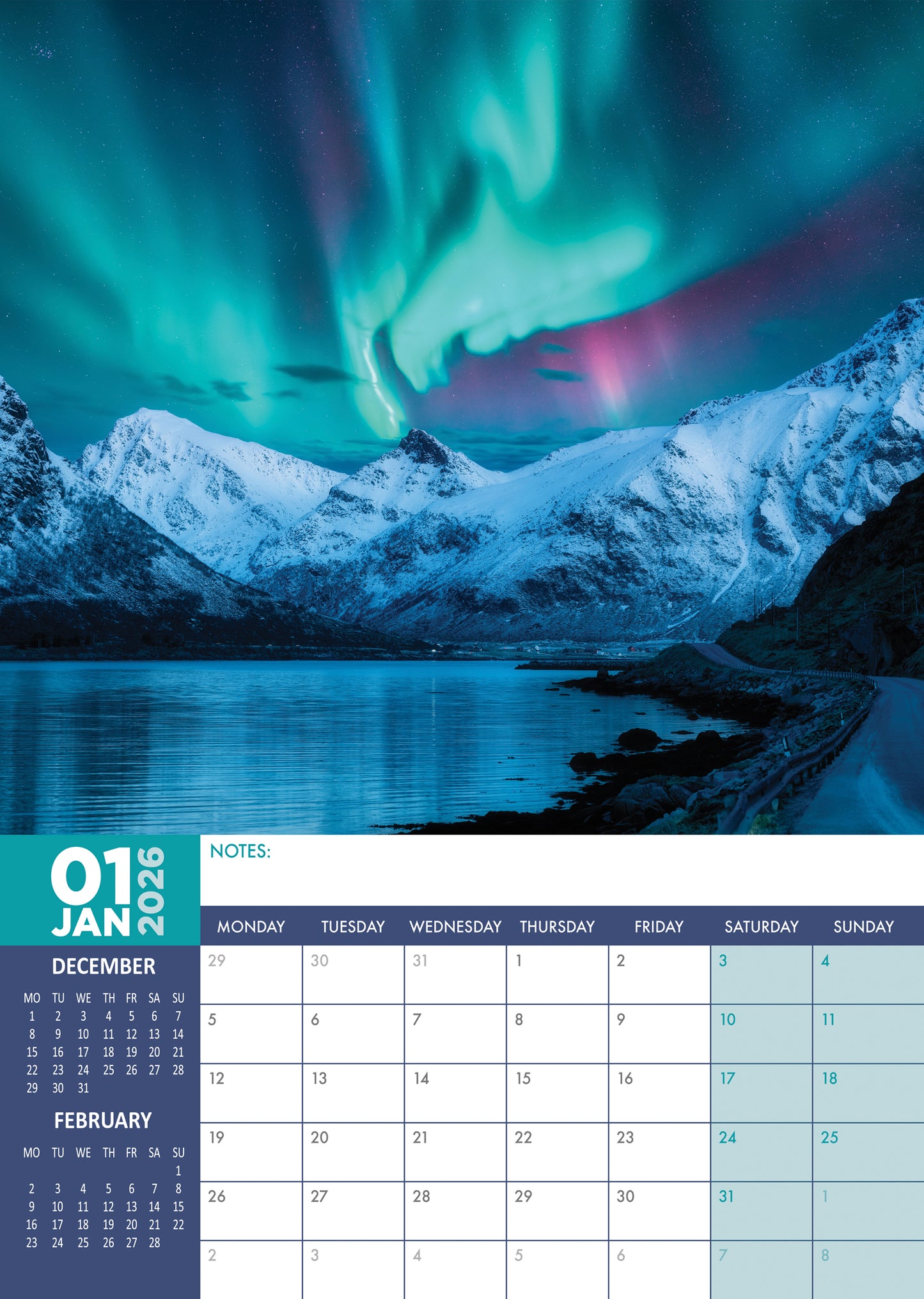 Mountains Calendar 2026 – Conquer the Peaks of Nature’s Most Majestic Landscapes