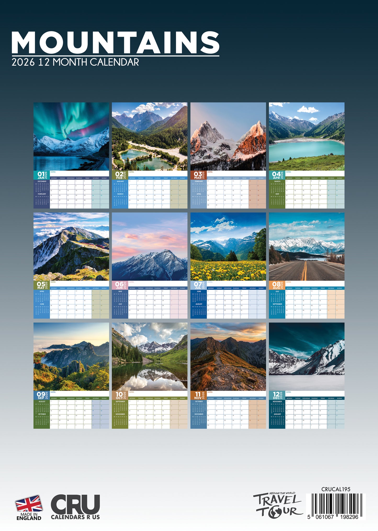 Mountains Calendar 2026 – Conquer the Peaks of Nature’s Most Majestic Landscapes
