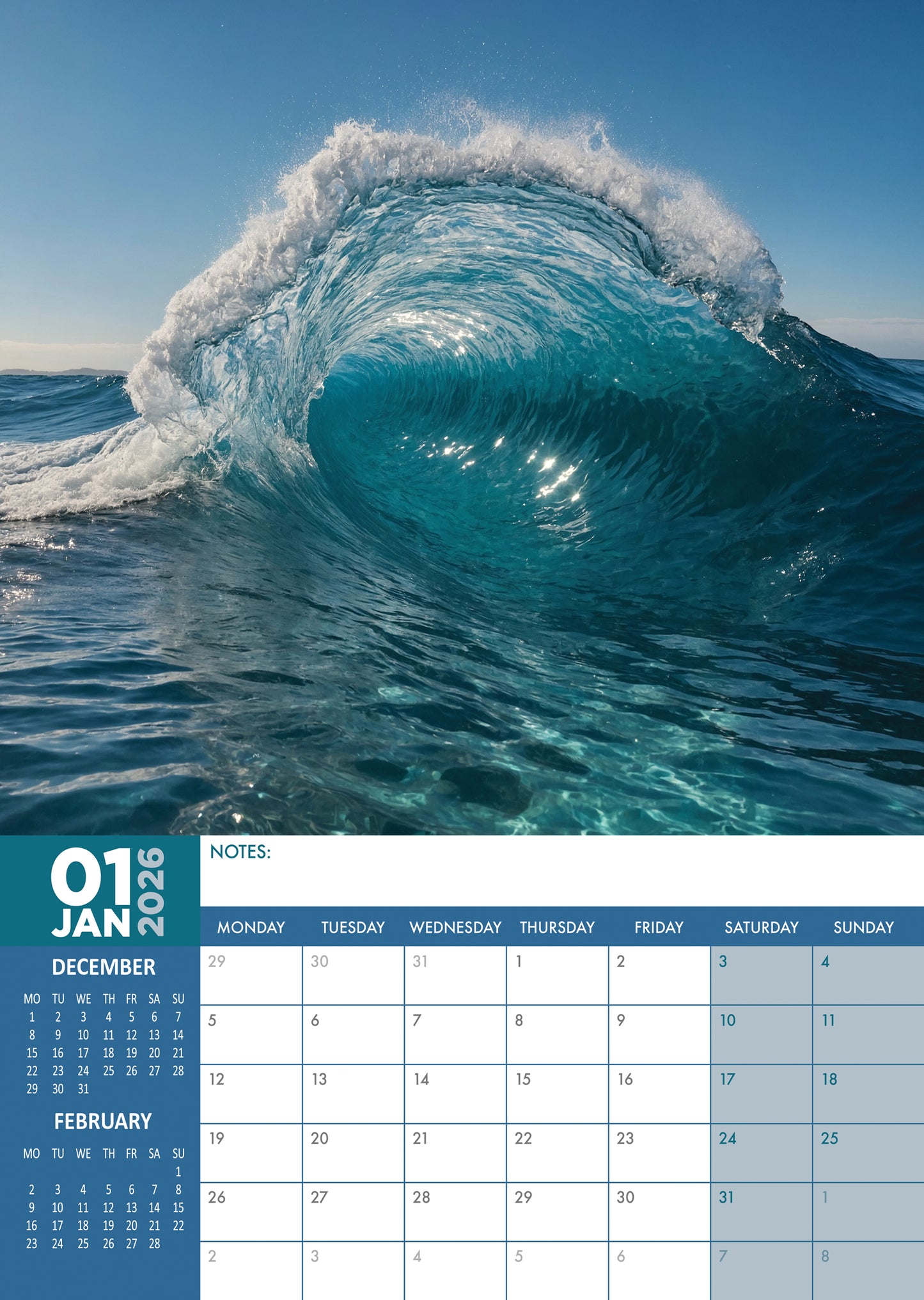 Ocean View Calendar 2026 – Immerse Yourself in the Tranquil Beauty of the Sea
