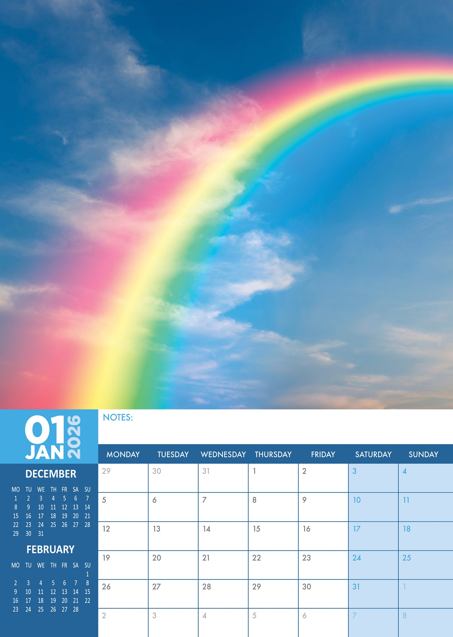 Rainbows Calendar 2026 – Celebrate the Beauty of Nature’s Most Colourful Phenomenon