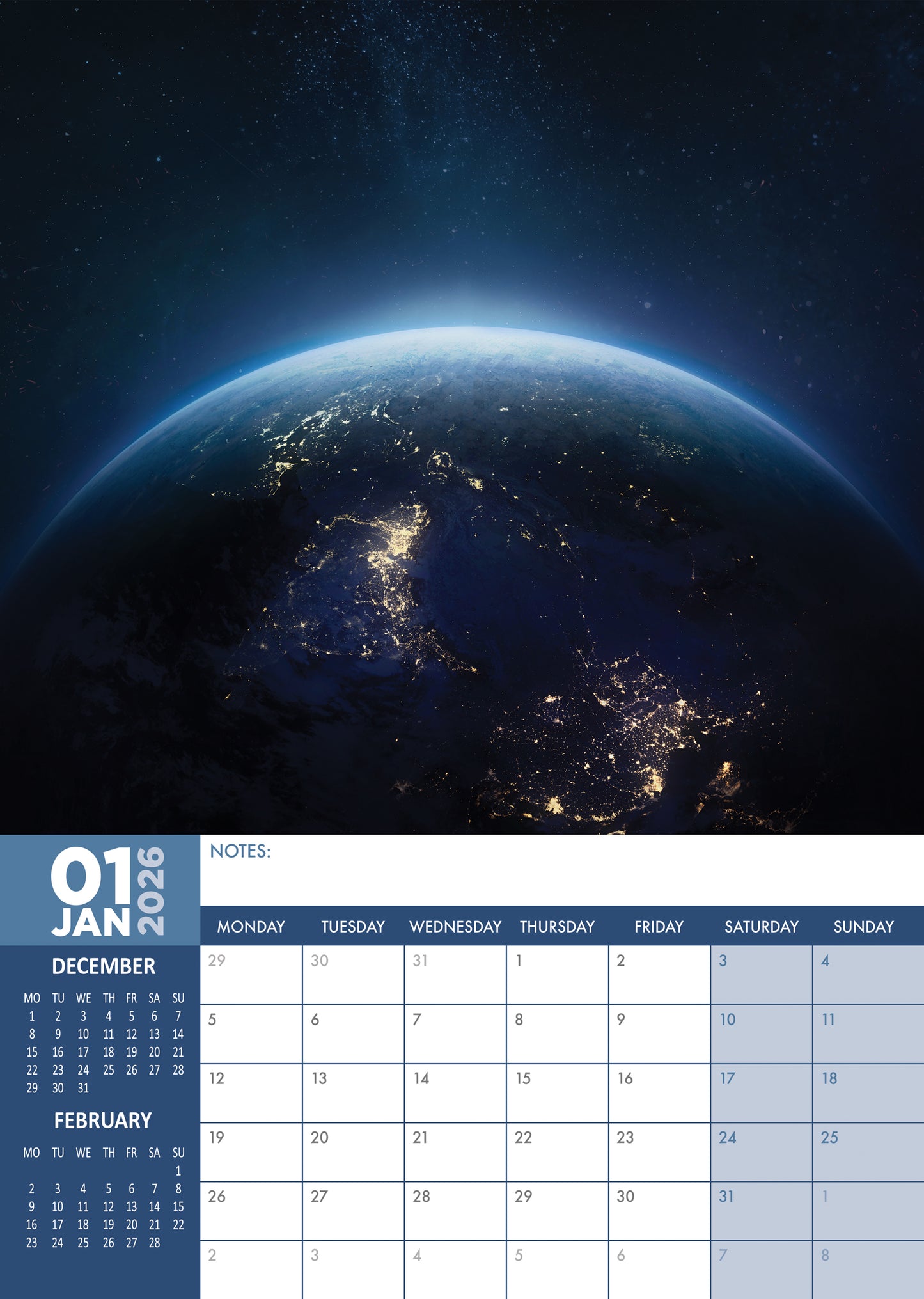 Space Bound Calendar 2026 – Explore the Final Frontier Every Month