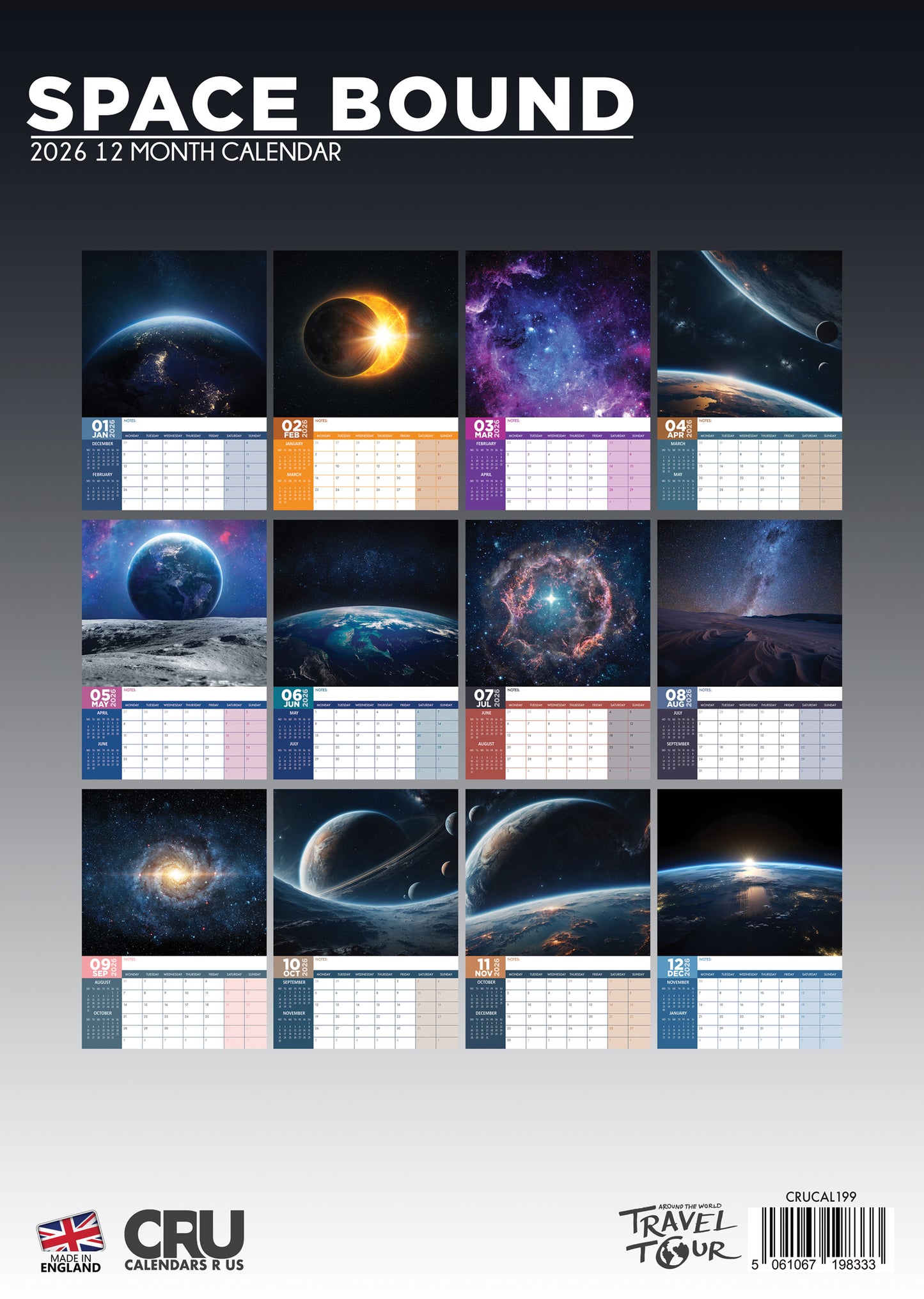 Space Bound Calendar 2026 – Explore the Final Frontier Every Month