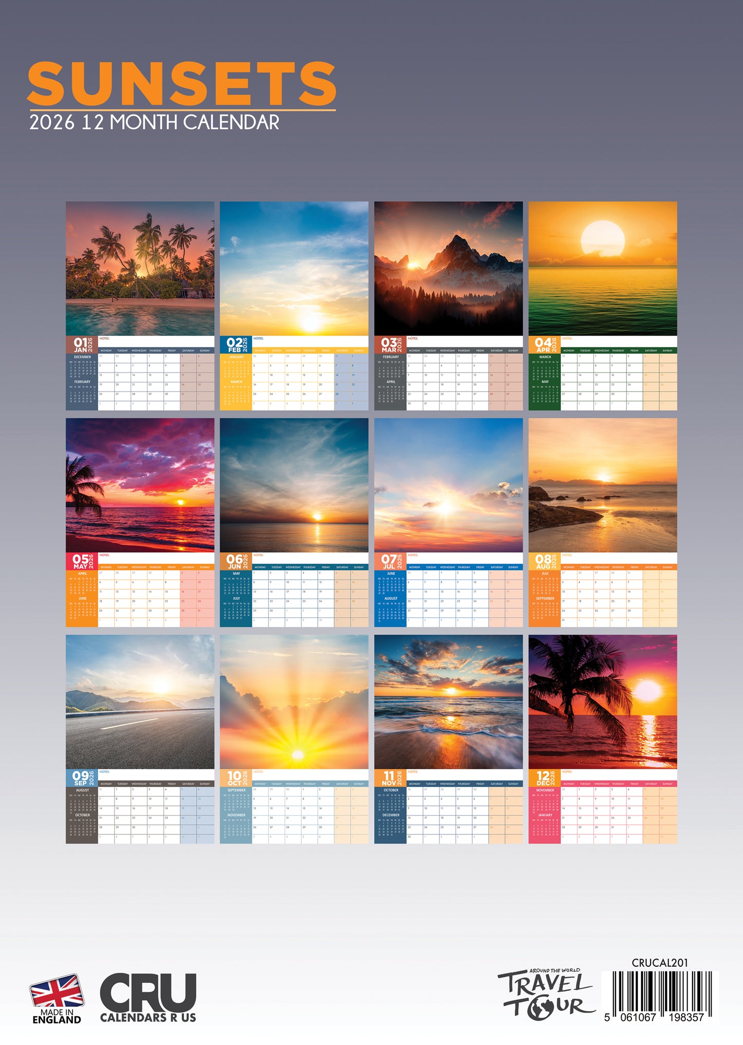 Sunsets Calendar 2026 – A Year of Breathtaking Skies