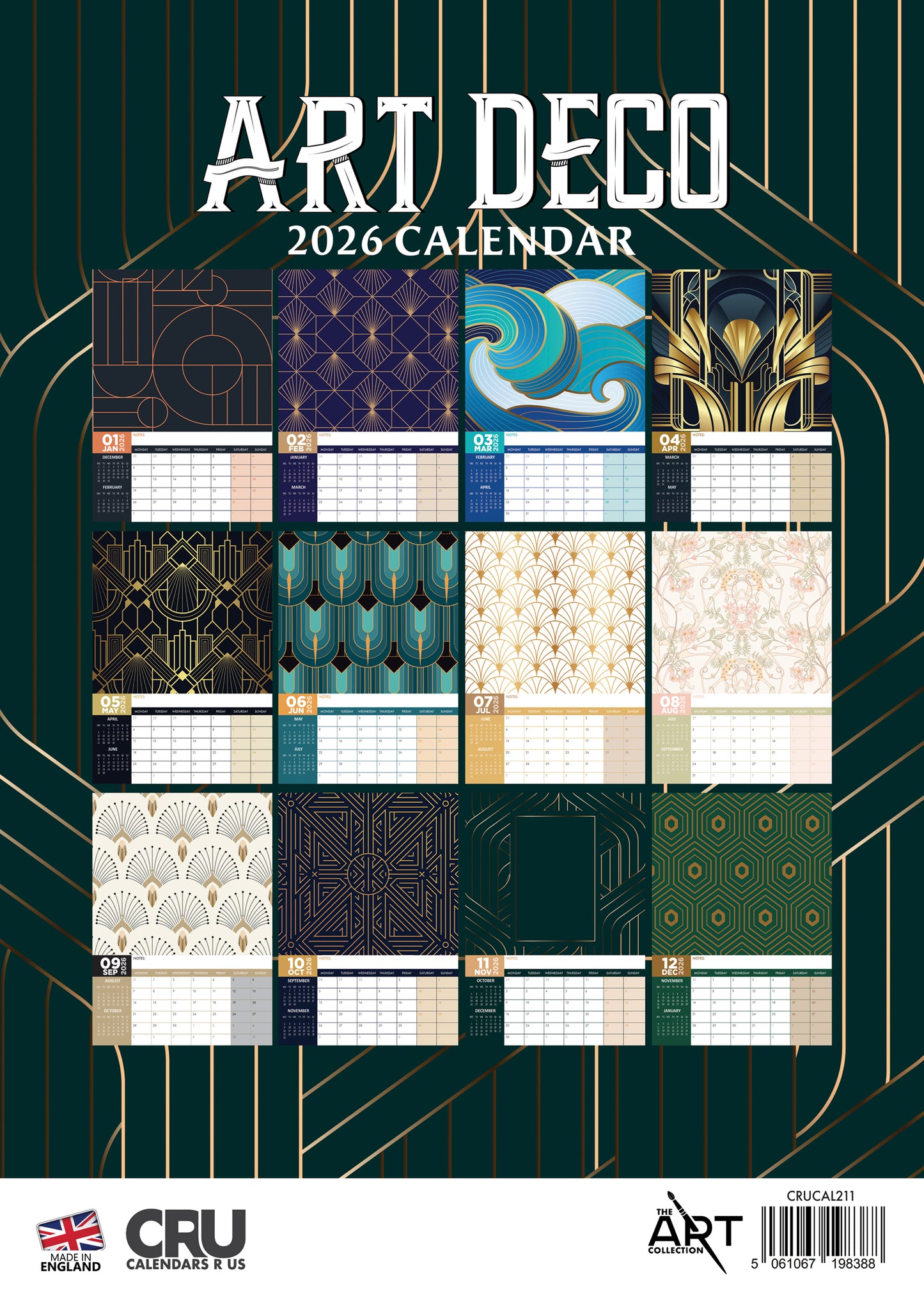 Art Deco Calendar 2026 – A Year of Glamour, Geometric Elegance, and Timeless Design