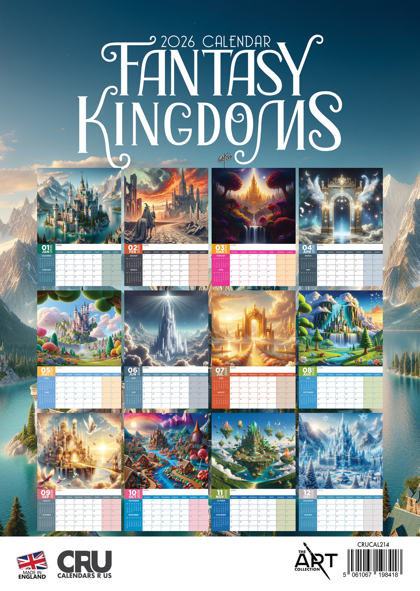 Fantasy Kingdoms Calendar 2026 – A Year of Castles, Magic, and Enchanted Realms