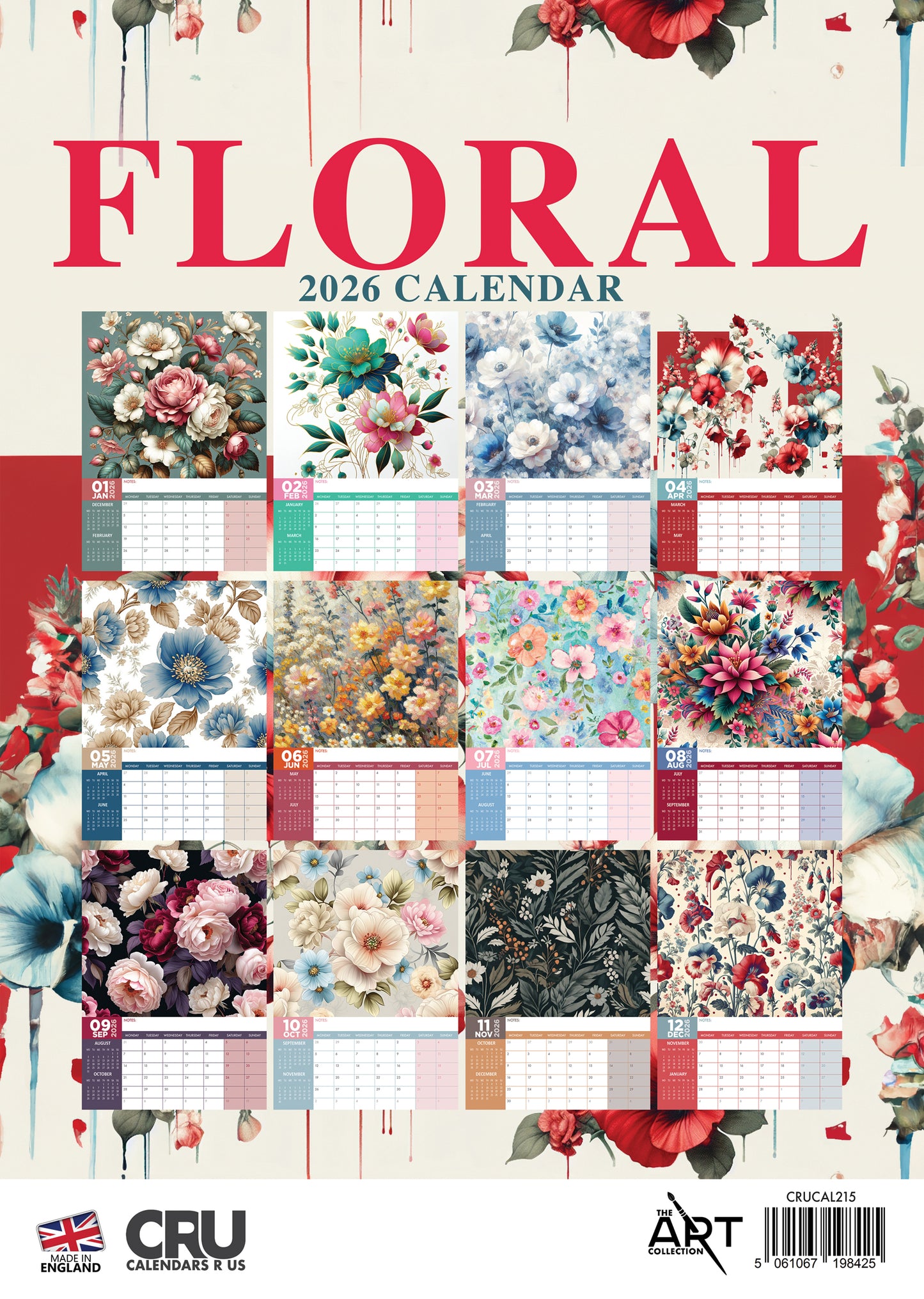 Floral Art Calendar 2026 – Botanical Beauty and Blooming Inspiration All Year Long