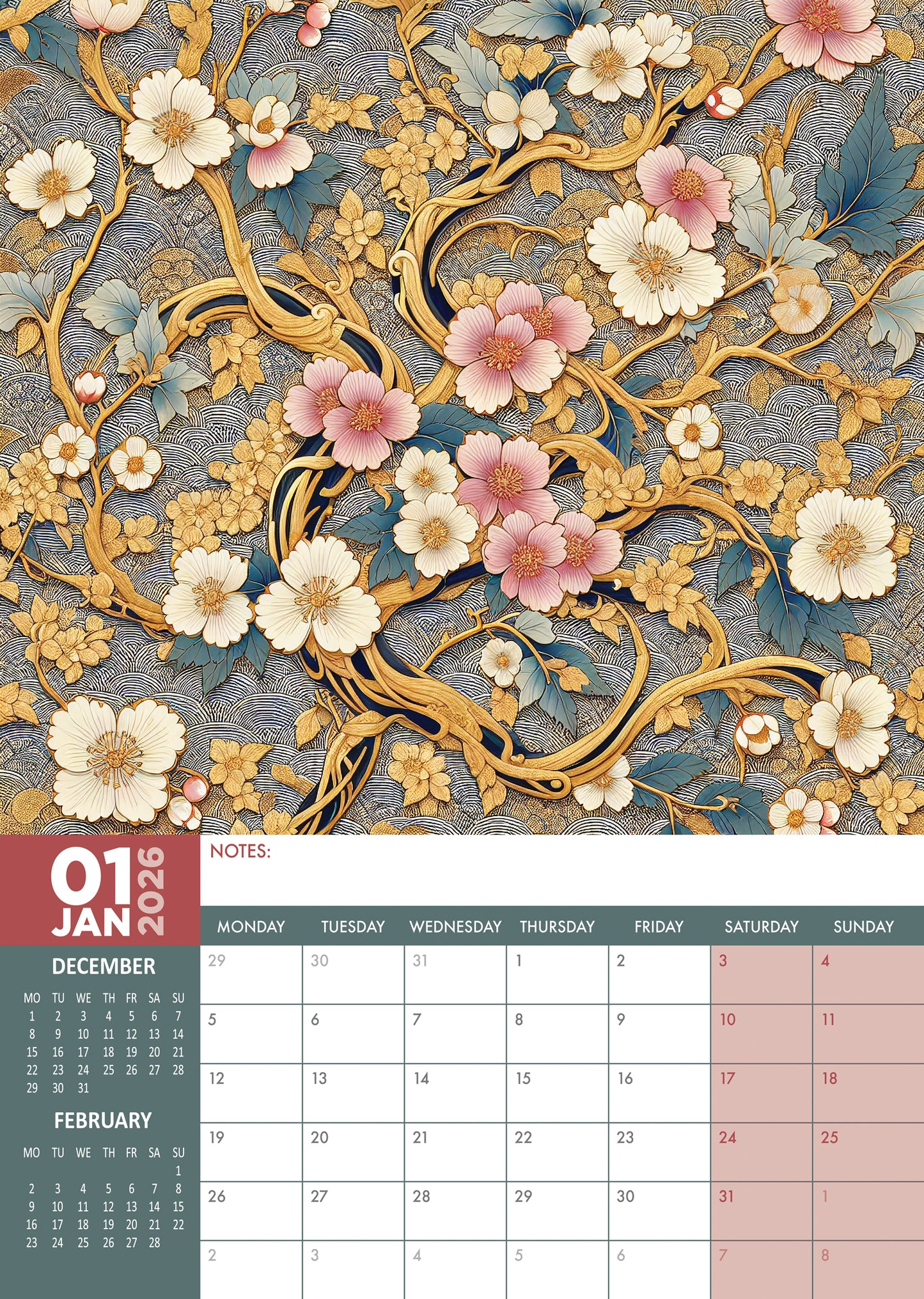 Japanese Art Calendar 2026 – A Year of Timeless Beauty and Cultural Elegance