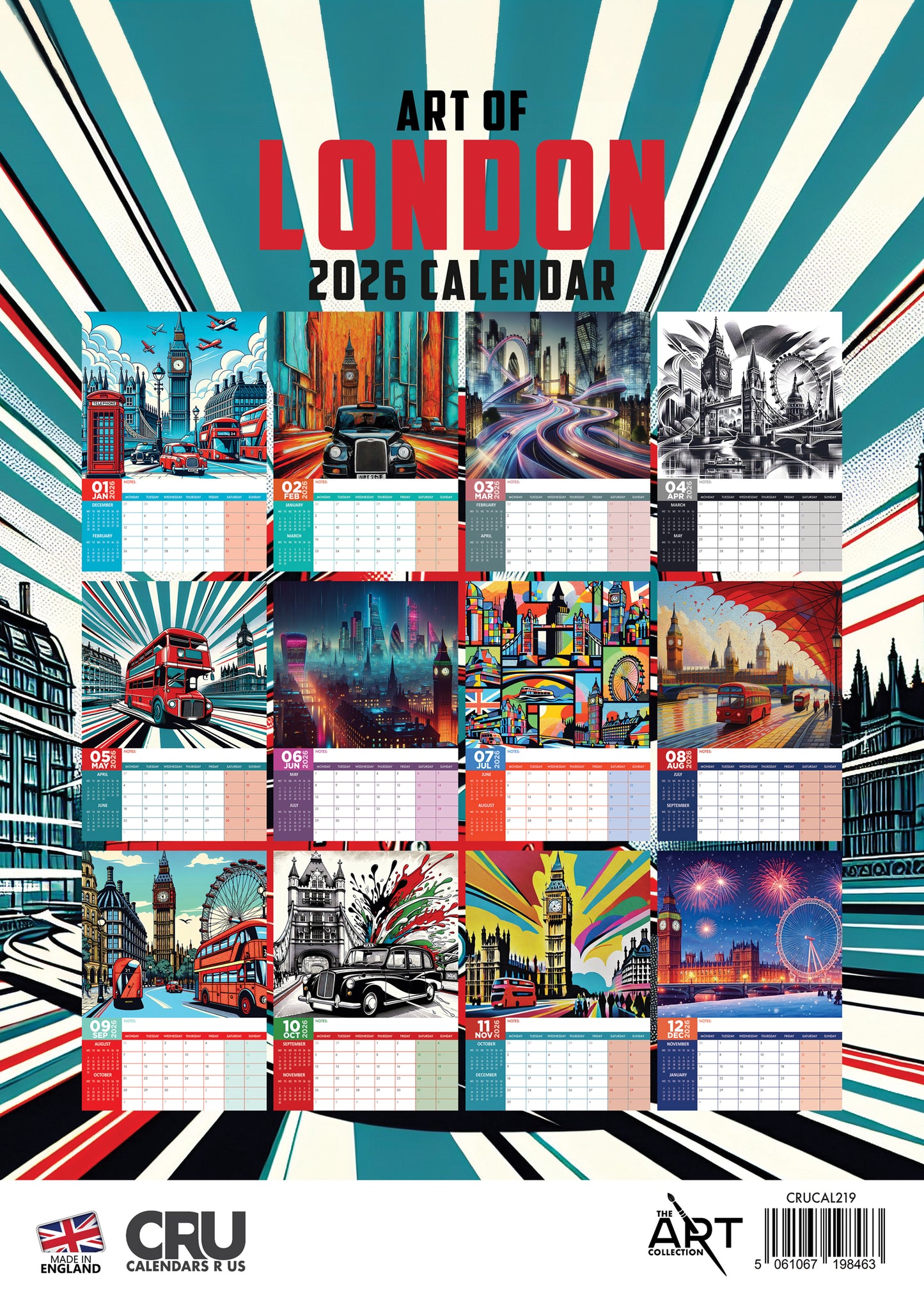 Art of London Calendar 2026 – A Year of Iconic Cityscapes and Creative Expression