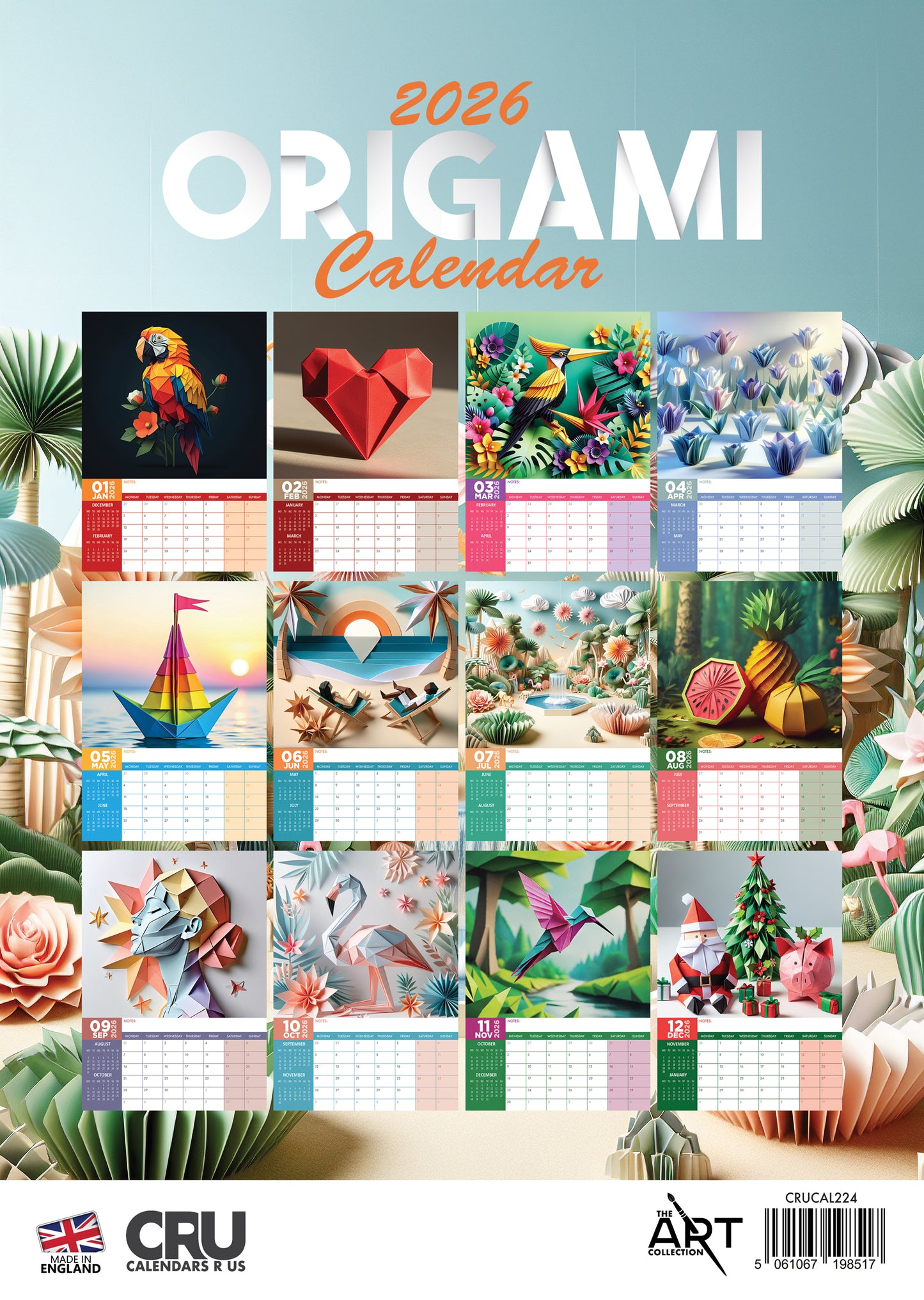 Origami Calendar 2026 – A Year of Intricate Designs and Paper Art