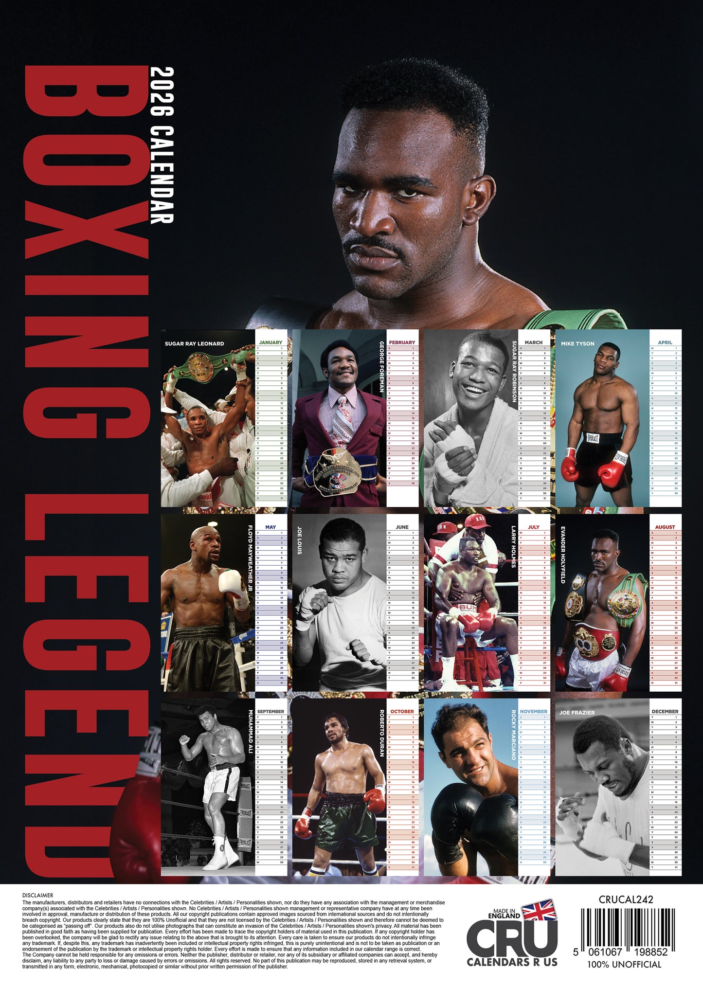 Boxing Legends Calendar 2026 – A Year of Power, Glory & Greatness