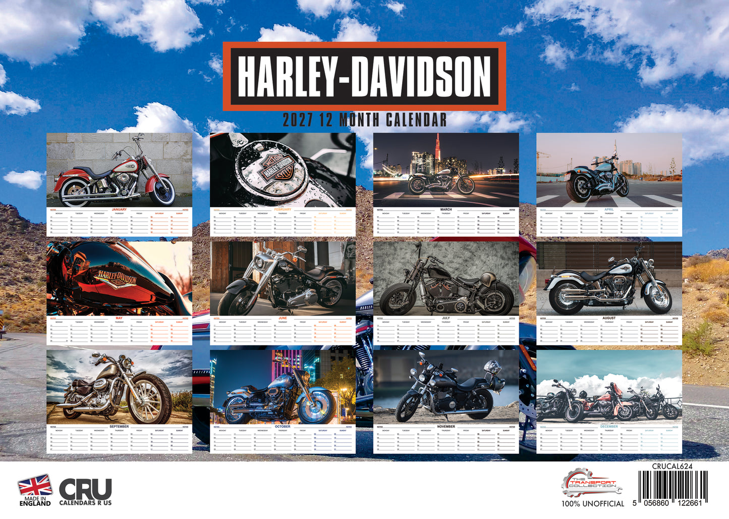 Harley-Davidson Calendar 2027 – Ride Through the Year in Style