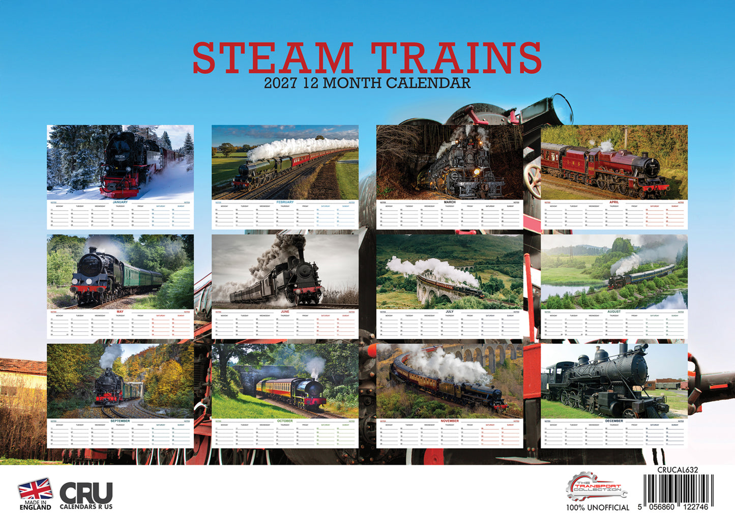 Steam Trains Calendar 2027 – A Tribute to Classic Engineering