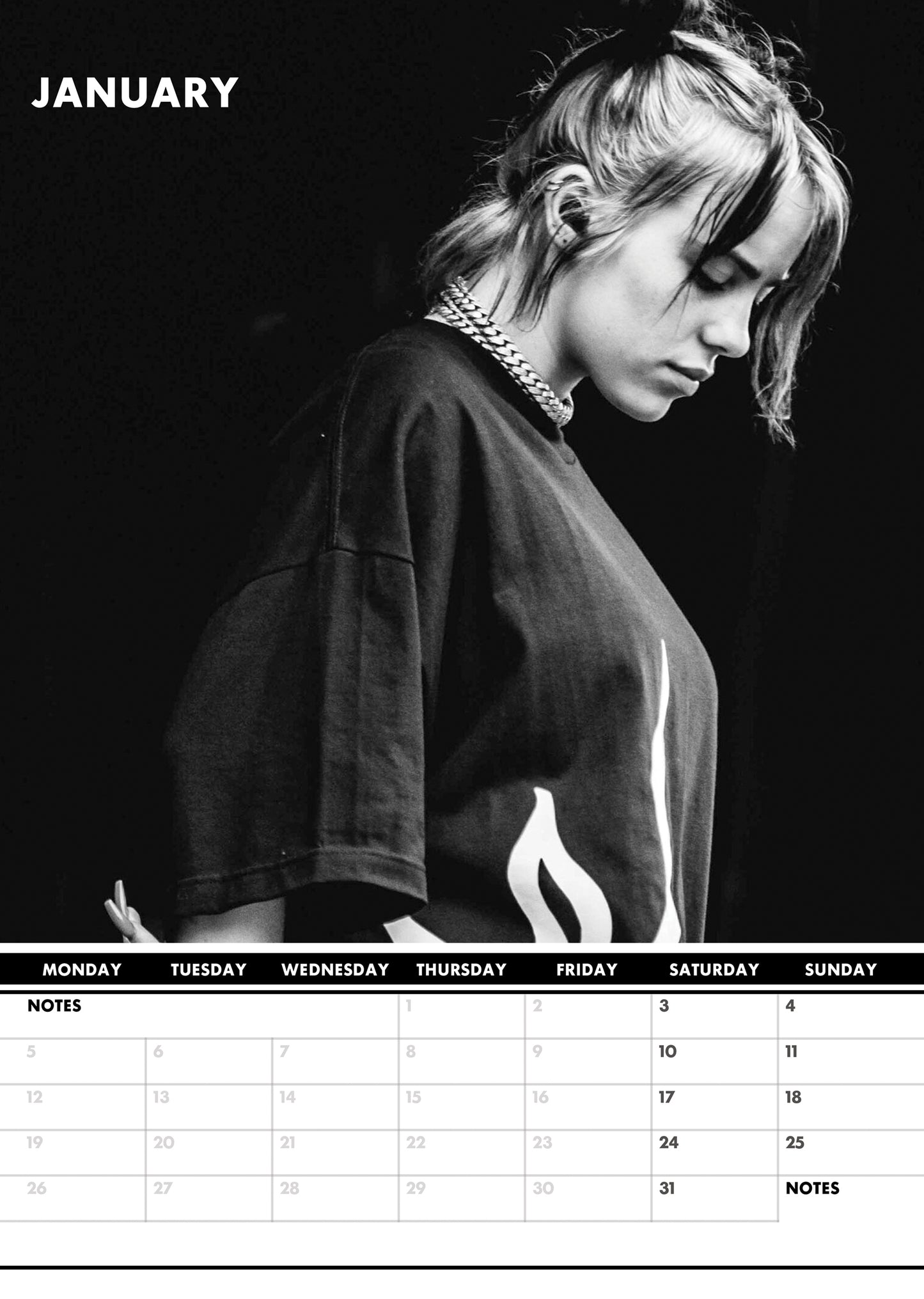 Billie Eilish Calendar 2026 – A Year of Bold Artistry and Unapologetic Style