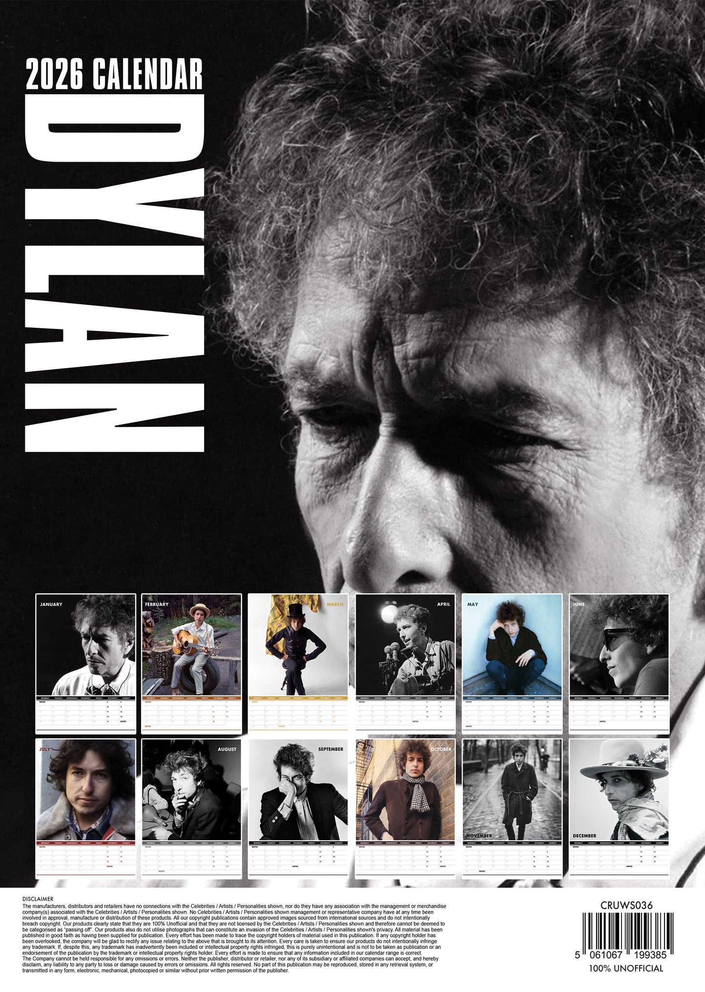 Bob Dylan Calendar 2026 – A Year of Timeless Music and Revolutionary Lyrics