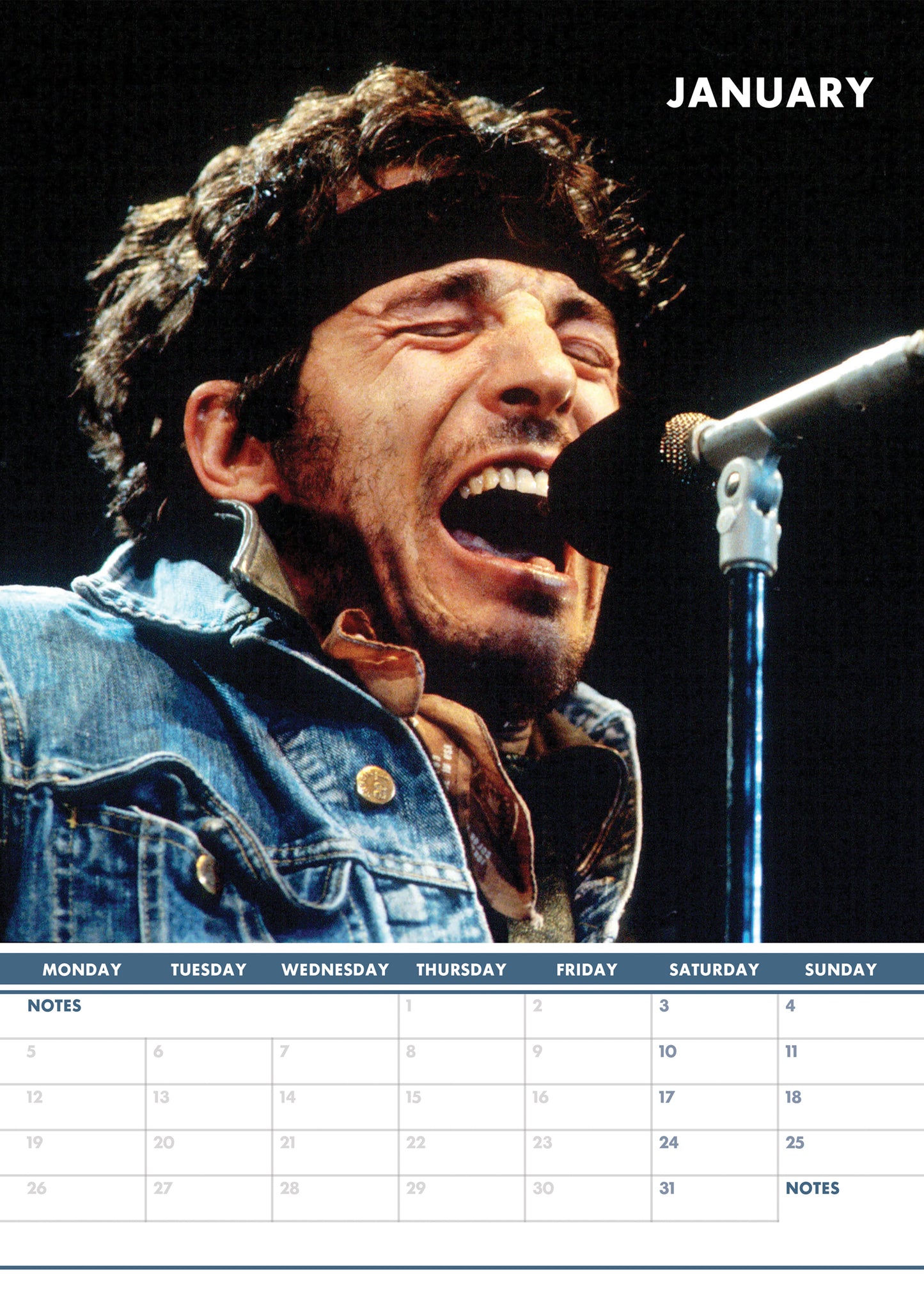 Bruce Springsteen Calendar 2026 – A Year of Rock ‘n’ Roll Legends and Heartfelt Stories