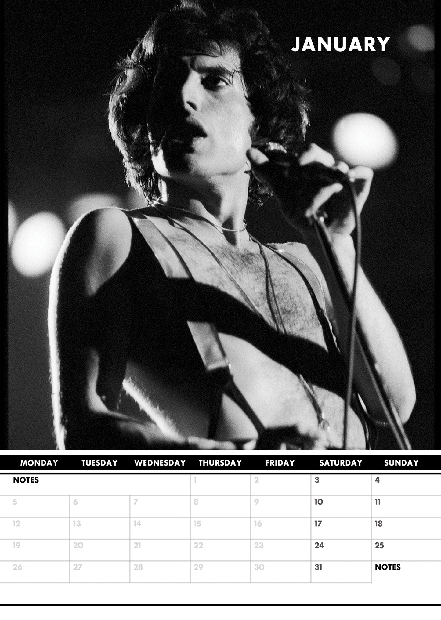 Freddie Mercury Calendar 2026 – A Year of Iconic Music and Unmatched Showmanship