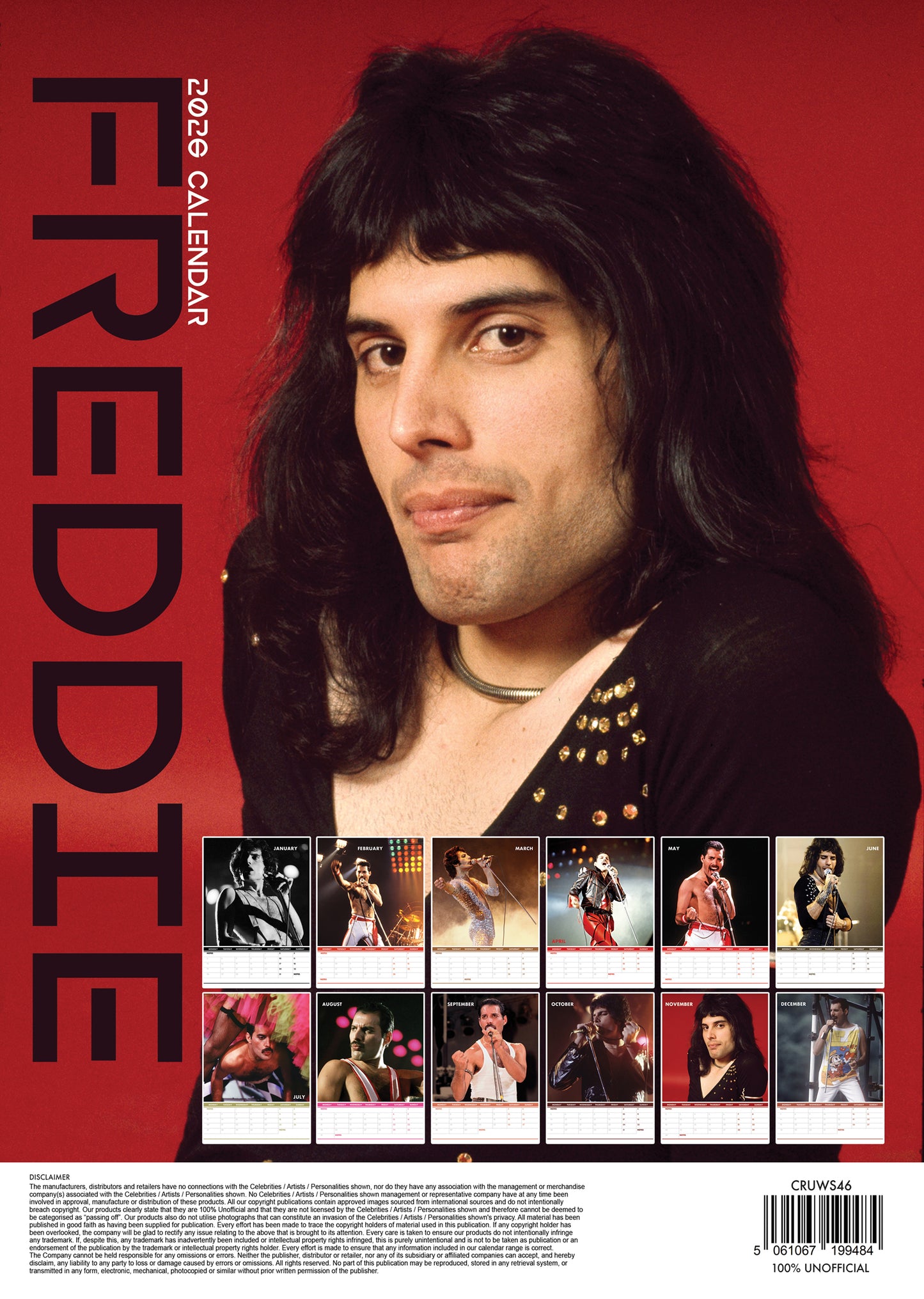 Freddie Mercury Calendar 2026 – A Year of Iconic Music and Unmatched Showmanship
