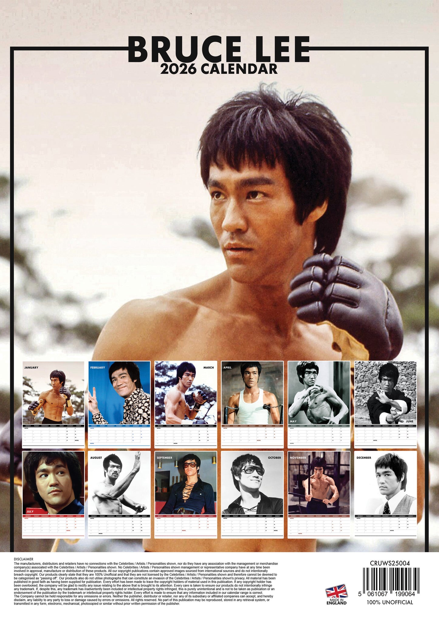 Bruce Lee Calendar 2026