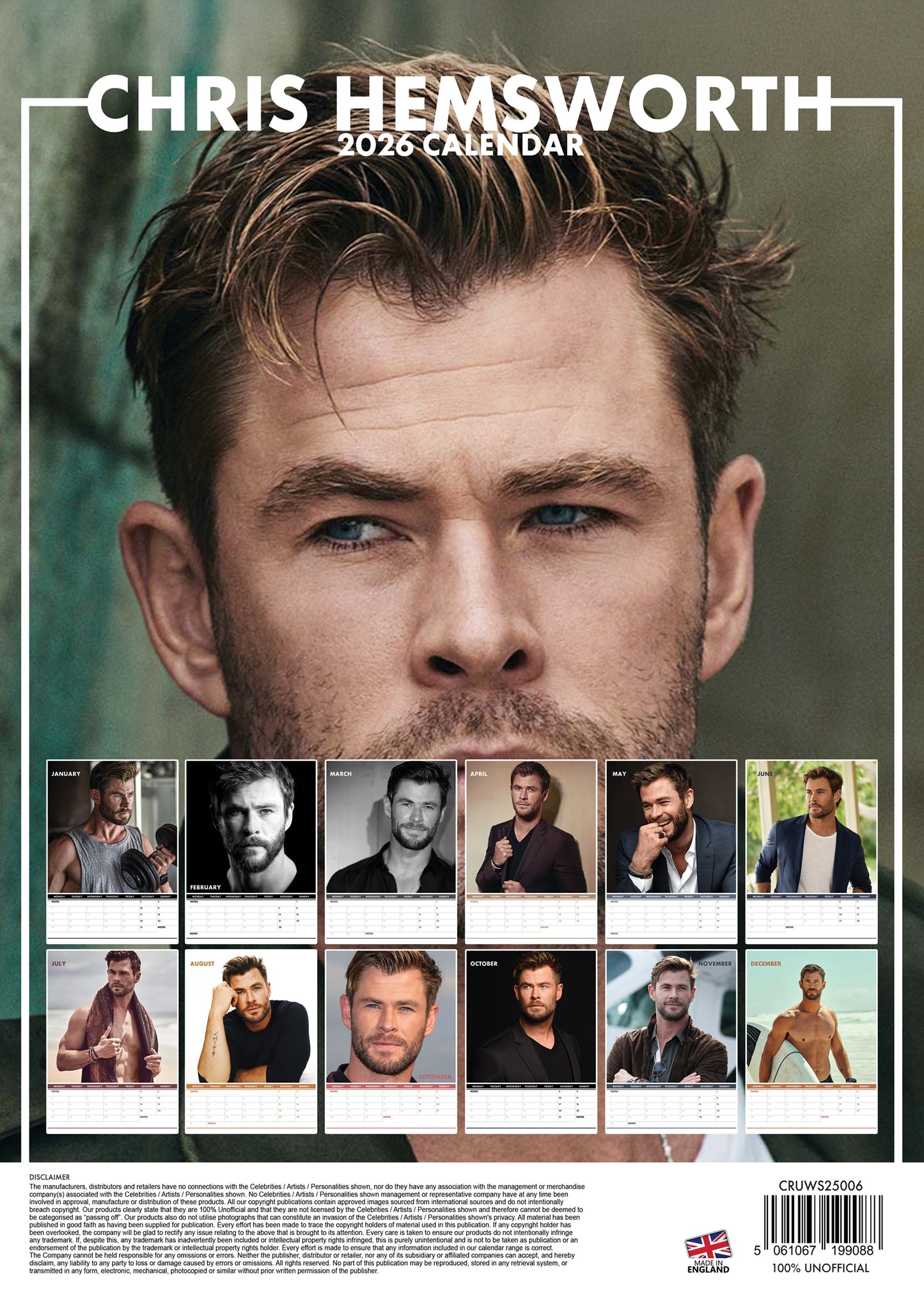 Chris Hemsworth Calendar 2026