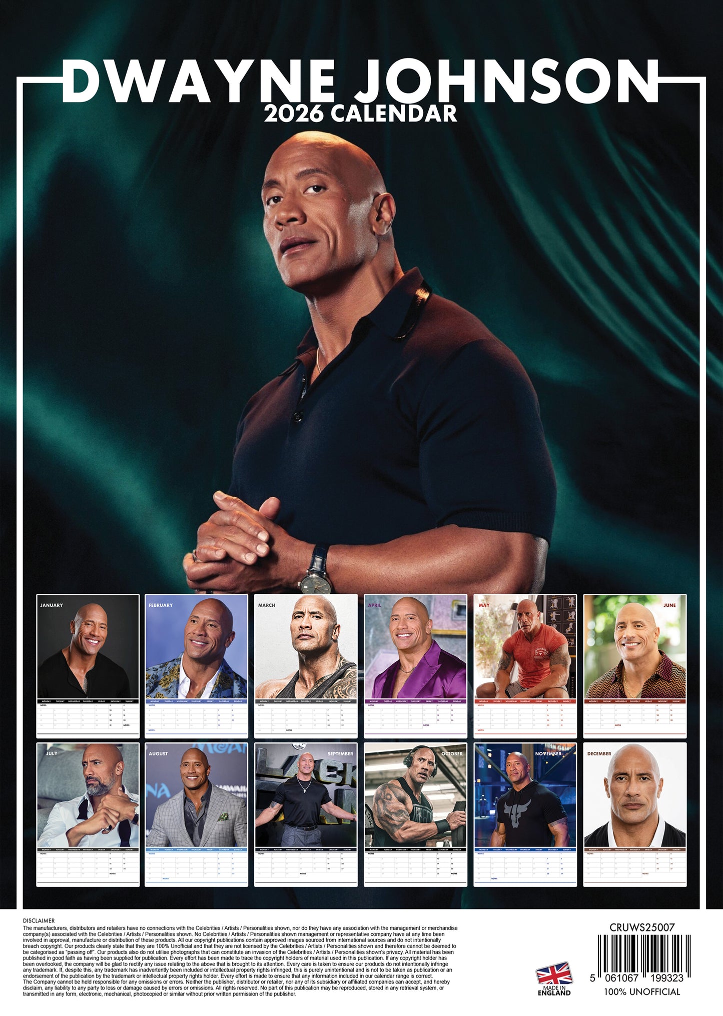 Dwayne Johnson Calendar 2026