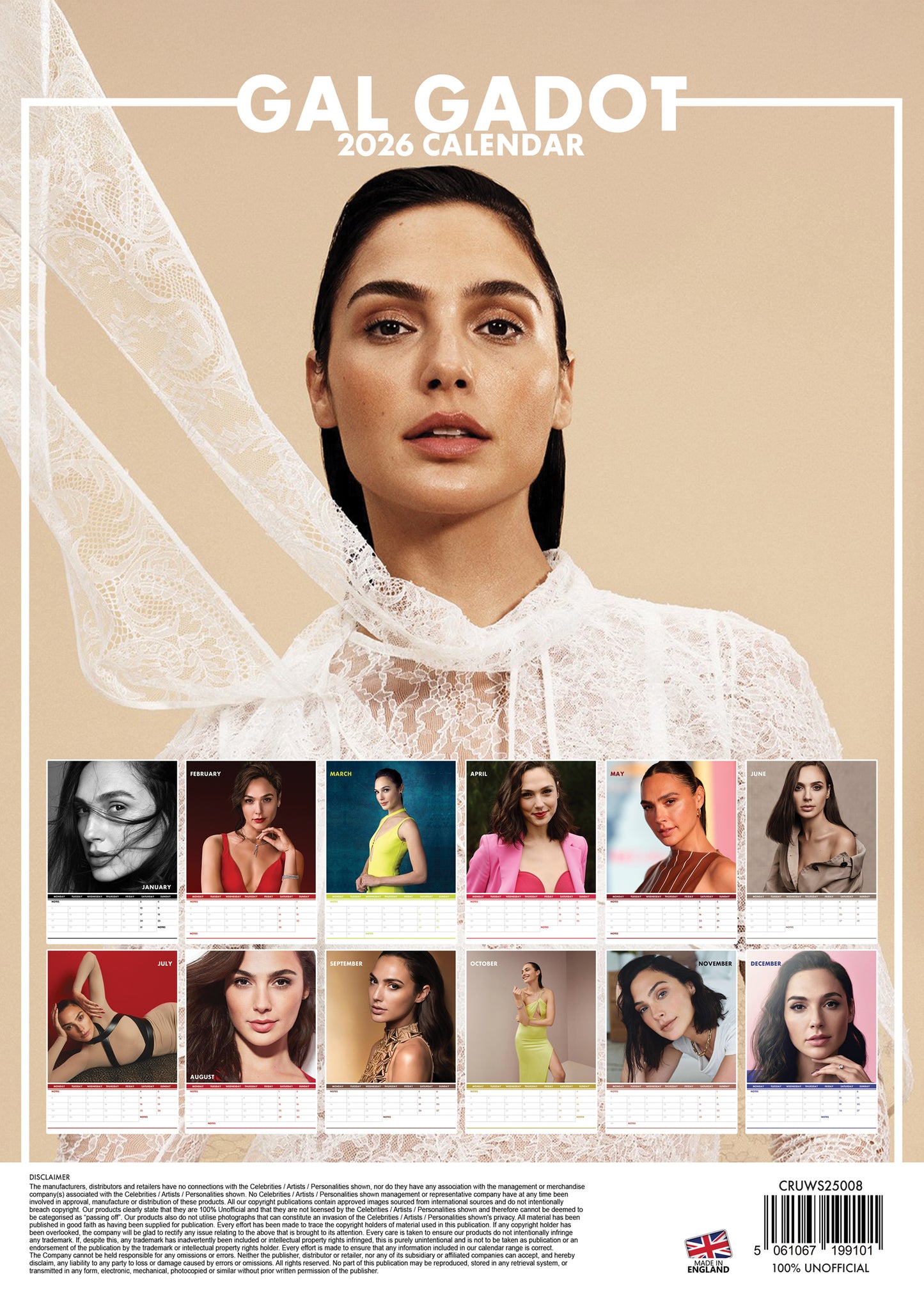Gal Gadot Calendar 2026