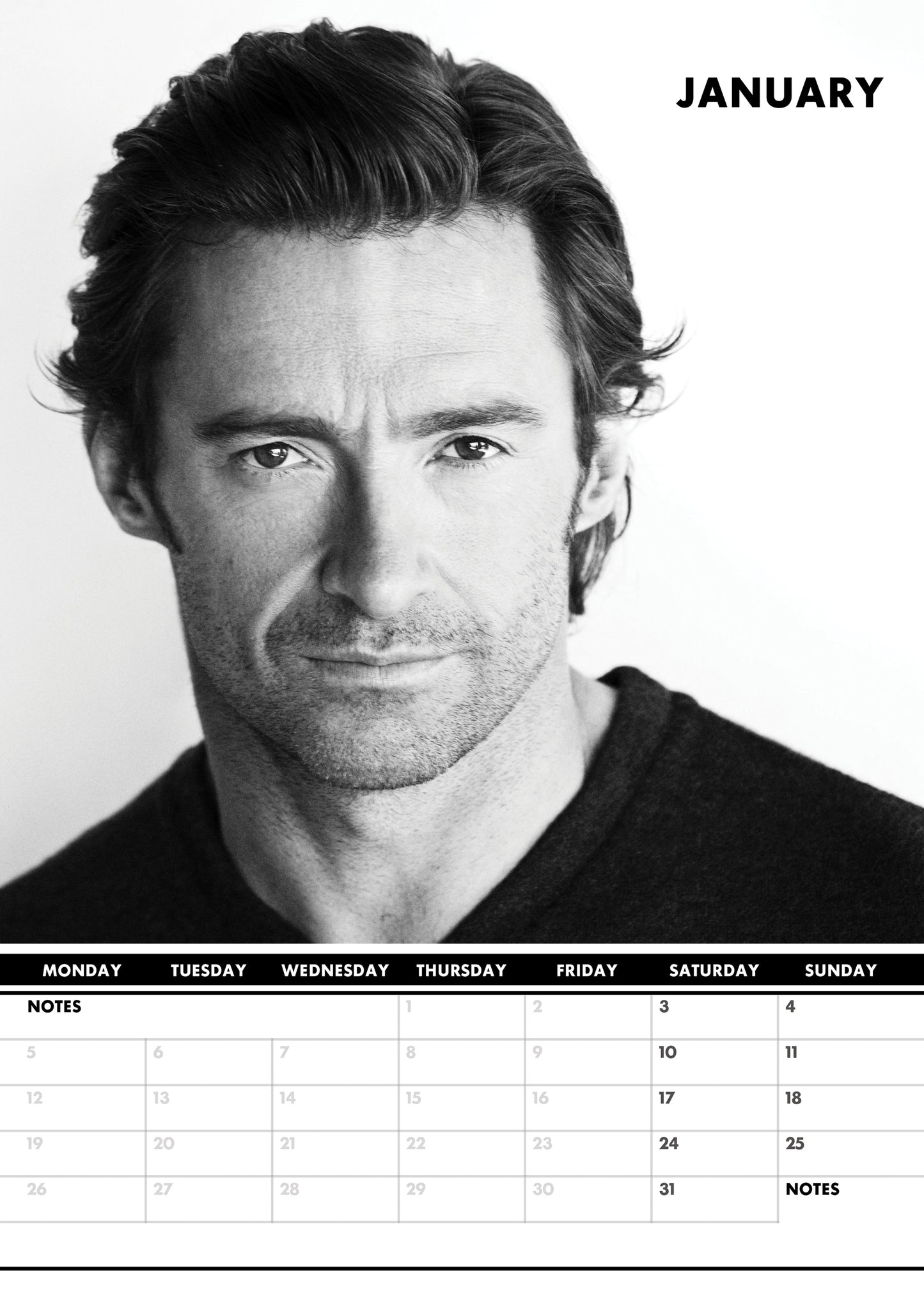 Hugh Jackman Calendar 2026