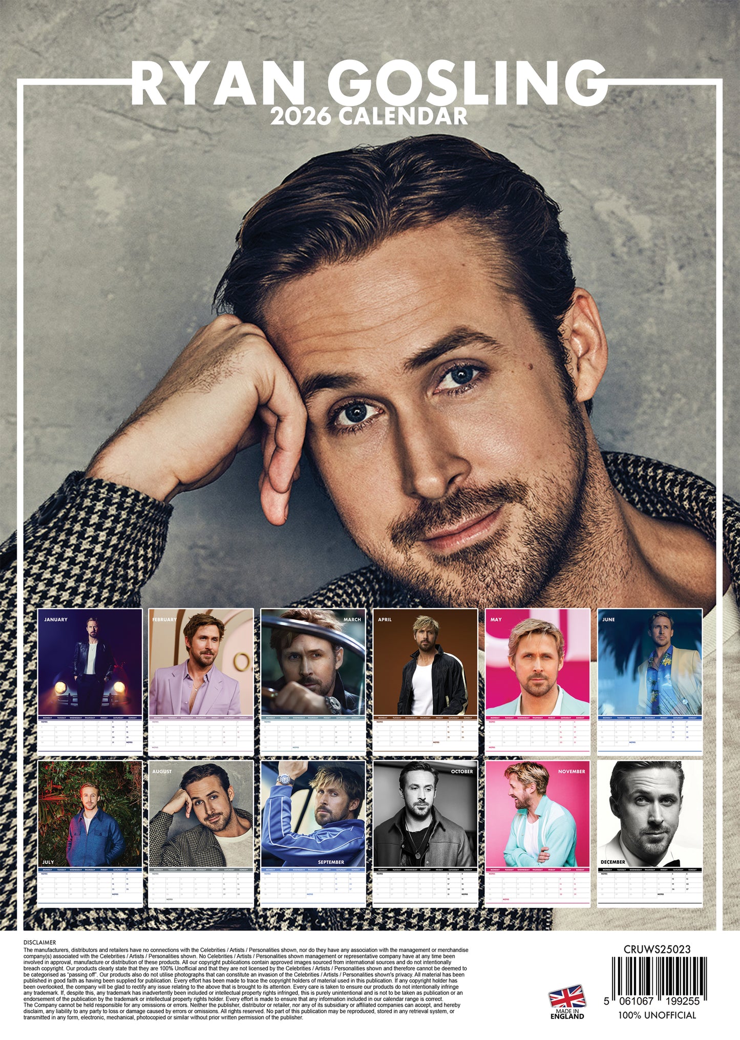 Ryan Gosling Calendar 2026