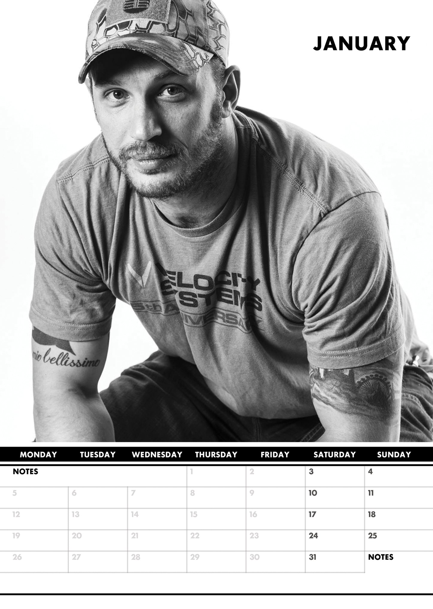 Tom Hardy Calendar 2026