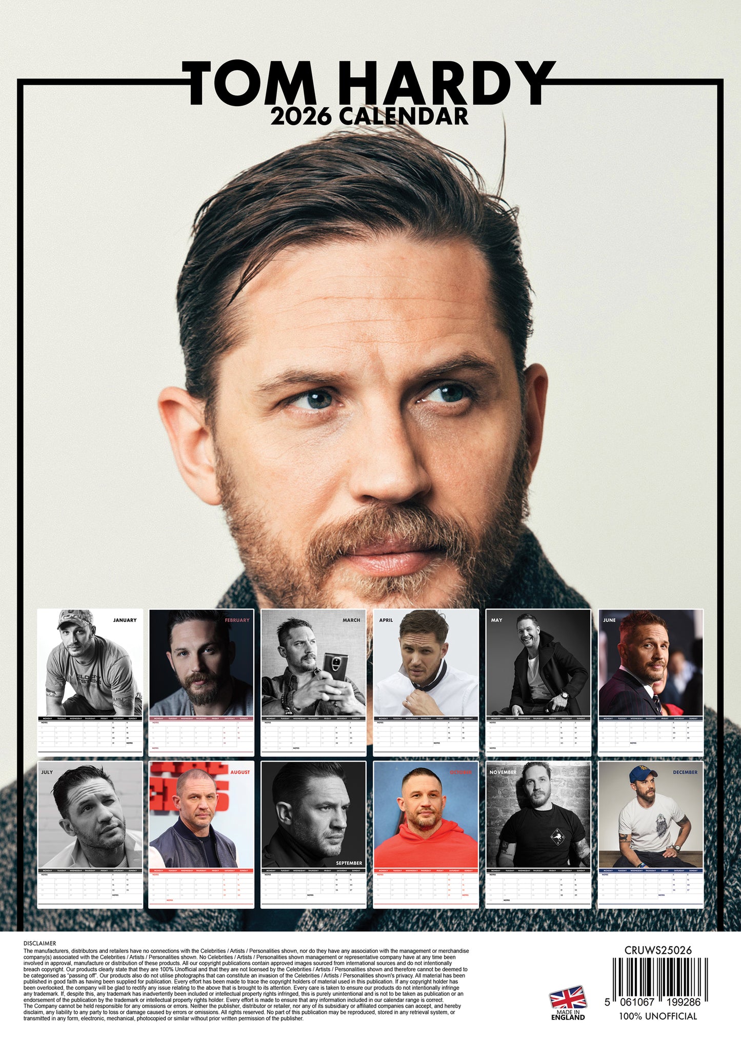 Tom Hardy Calendar 2026
