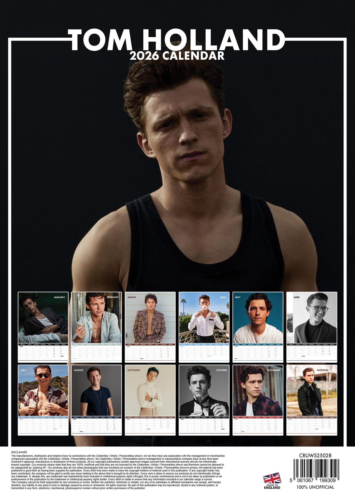 Tom Holland Calendar 2026 – A Year of Heroism, Charm & Cinematic Adventures