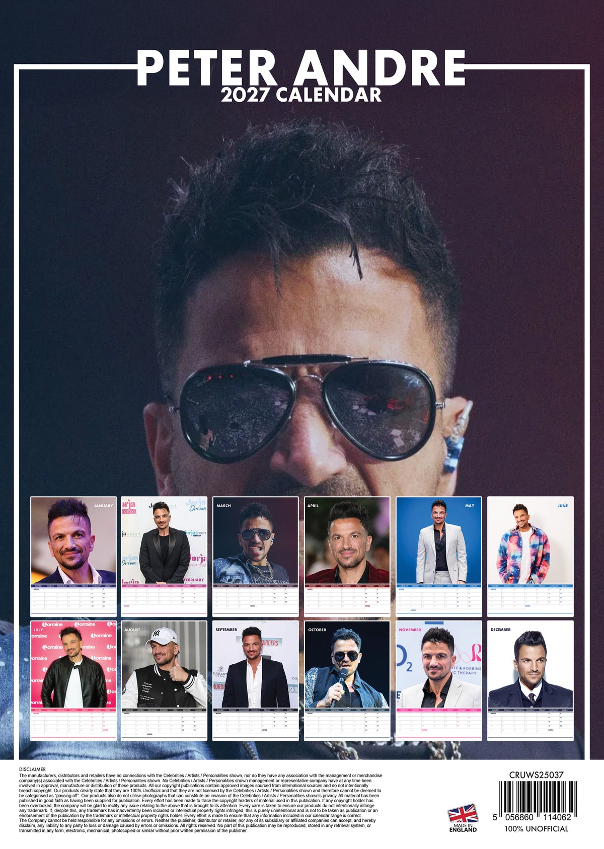 Peter Andre Calendar 2027